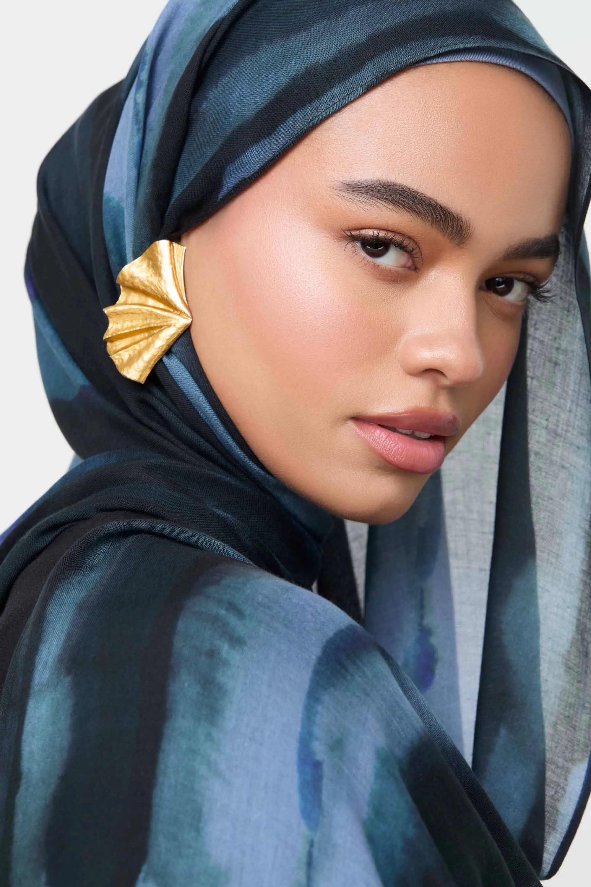 Printed Modal Hijab - Twilight Waves