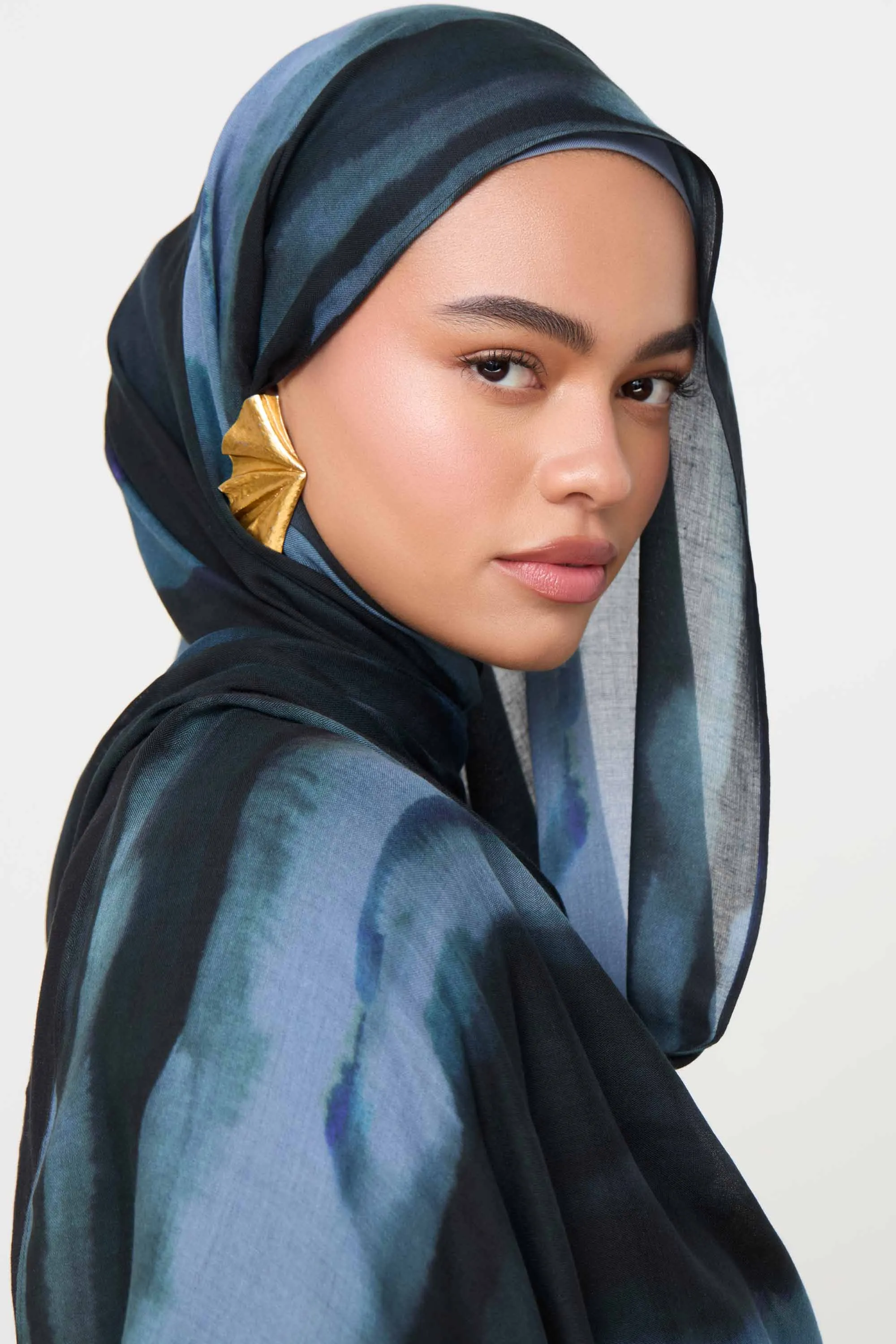 Printed Modal Hijab - Twilight Waves