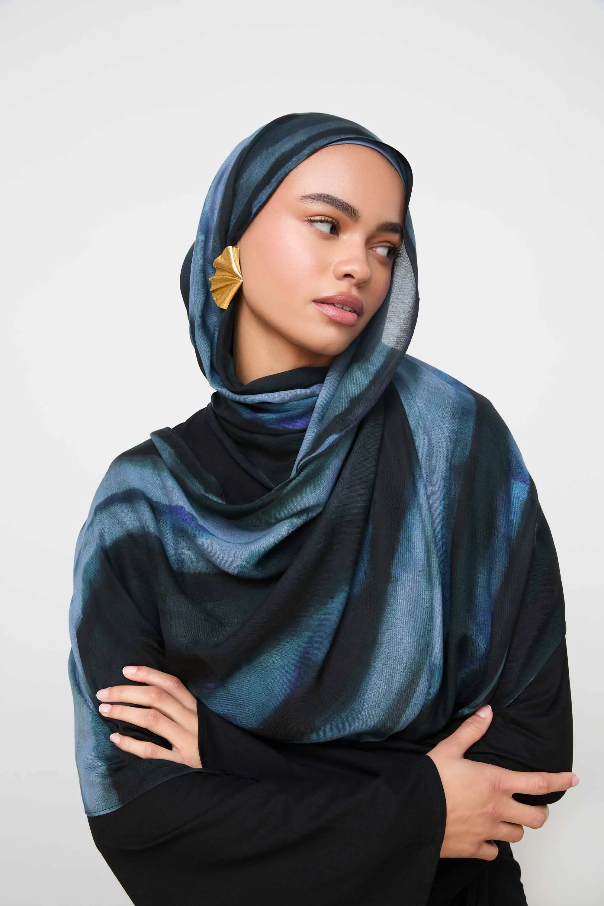 Printed Modal Hijab - Twilight Waves