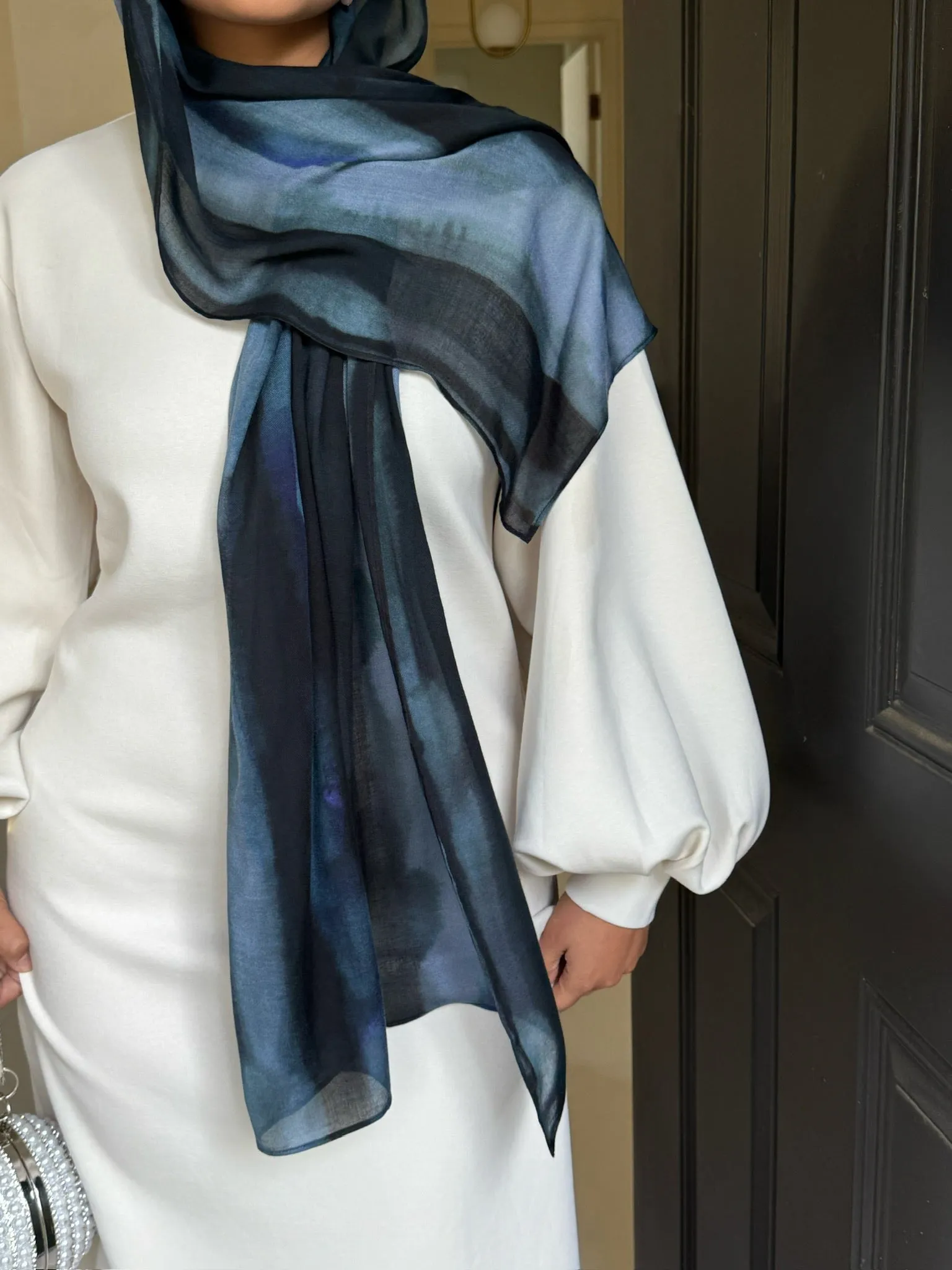 Printed Modal Hijab - Twilight Waves