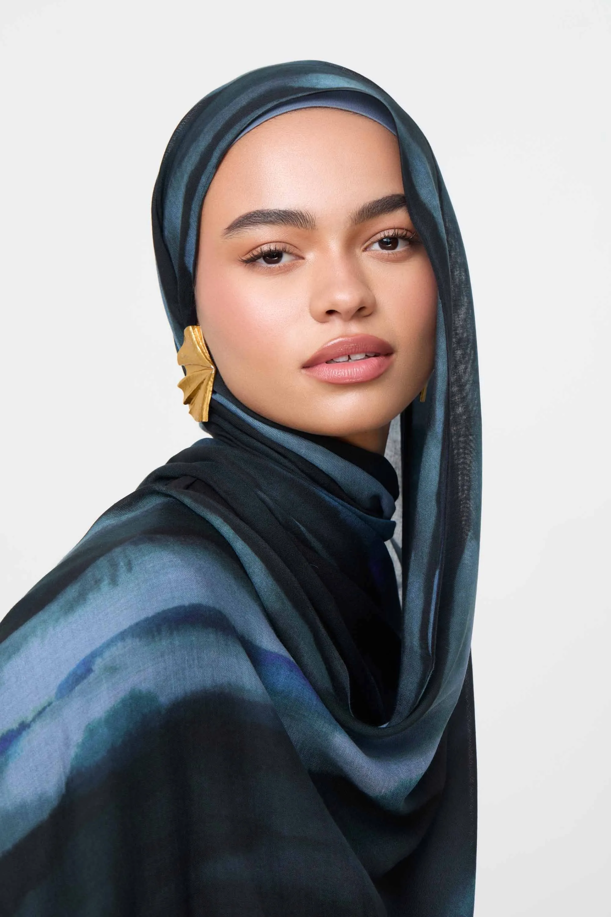 Printed Modal Hijab - Twilight Waves