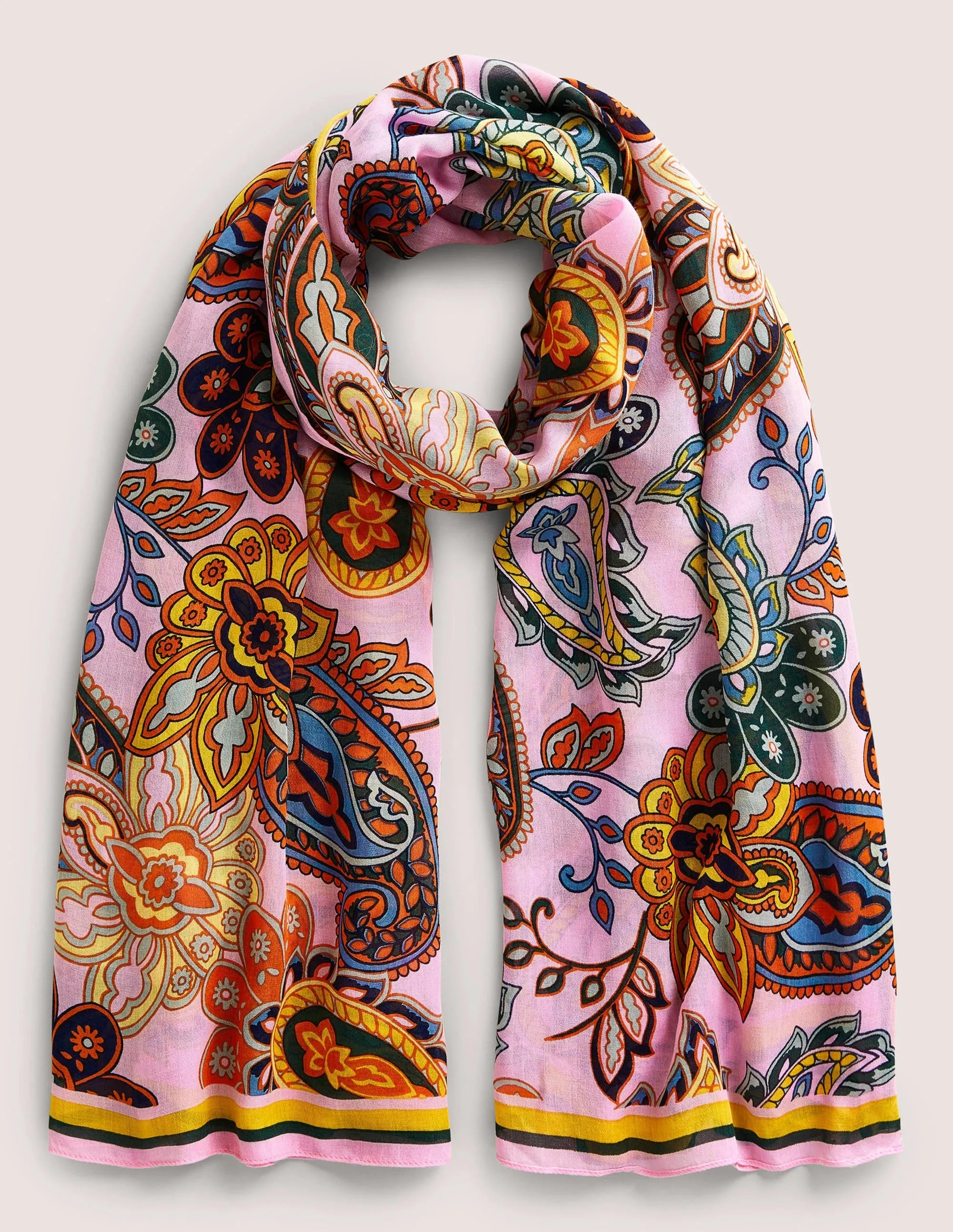 Printed Modal Scarf-Cherry Blossom. Paisley Charm