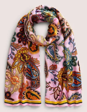 Printed Modal Scarf-Cherry Blossom. Paisley Charm