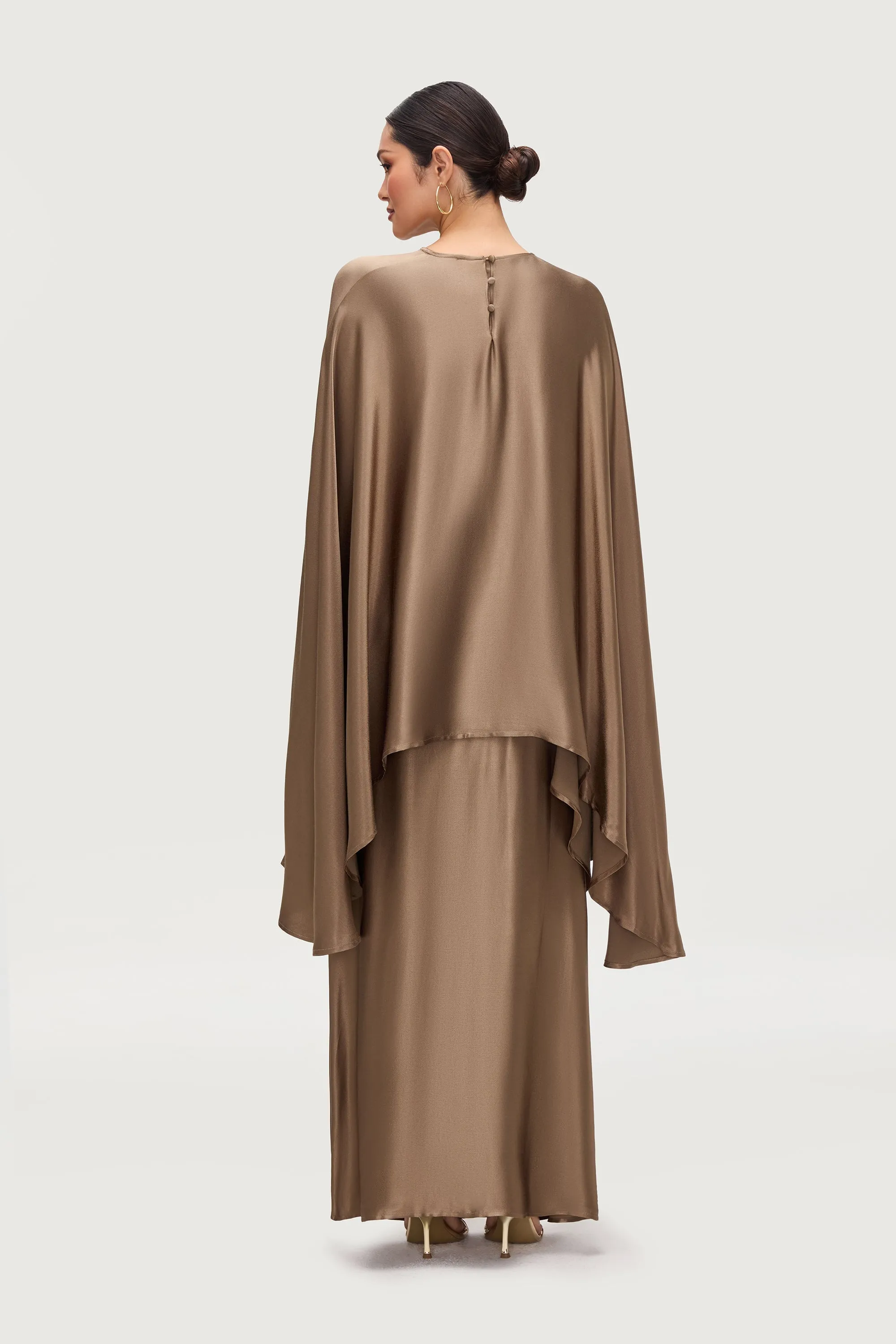 Razan Silk Inner Tie Top - Desert Palm