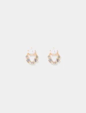 Rita Round Stone Earrings