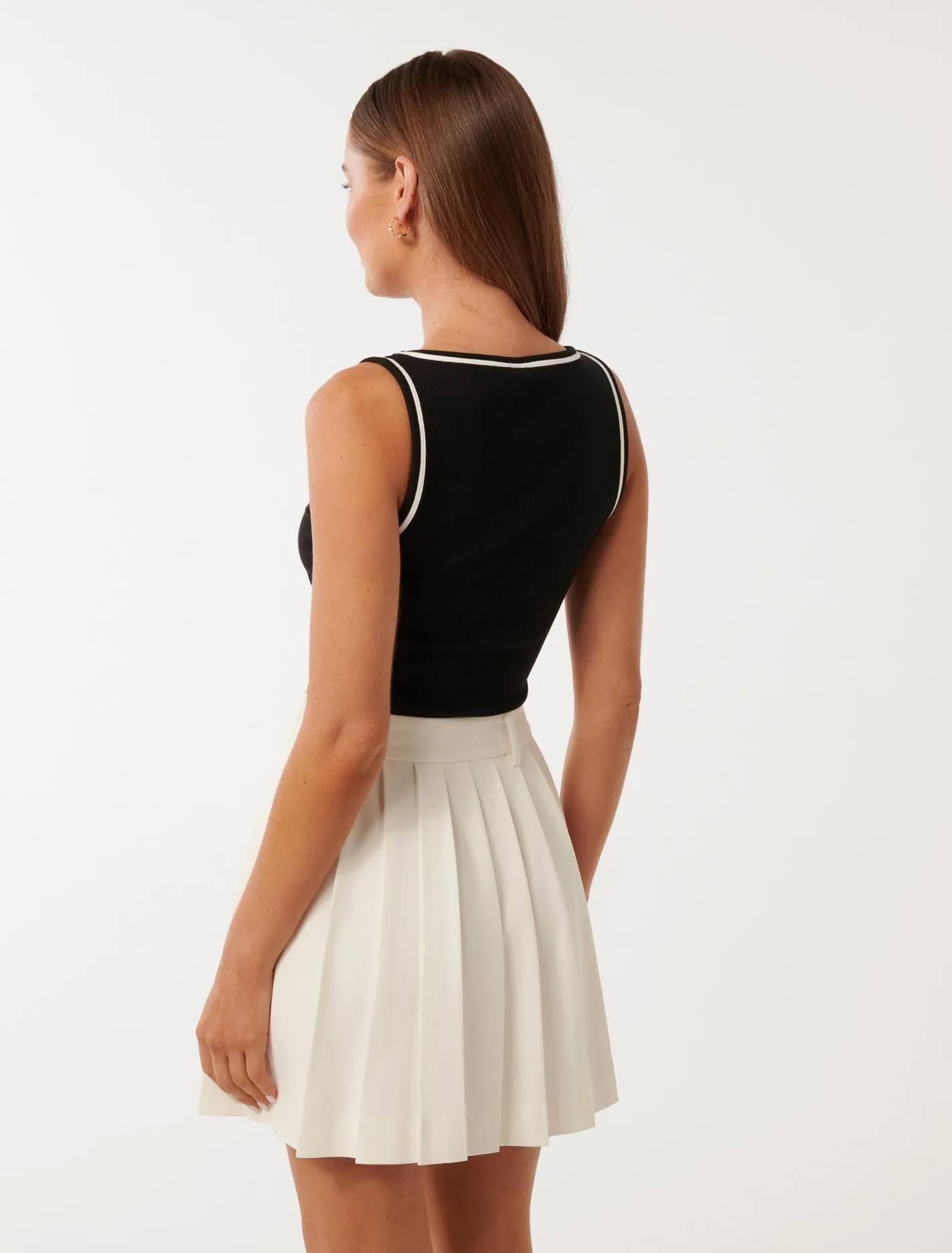 Rita Tipped Scoop Tank Top