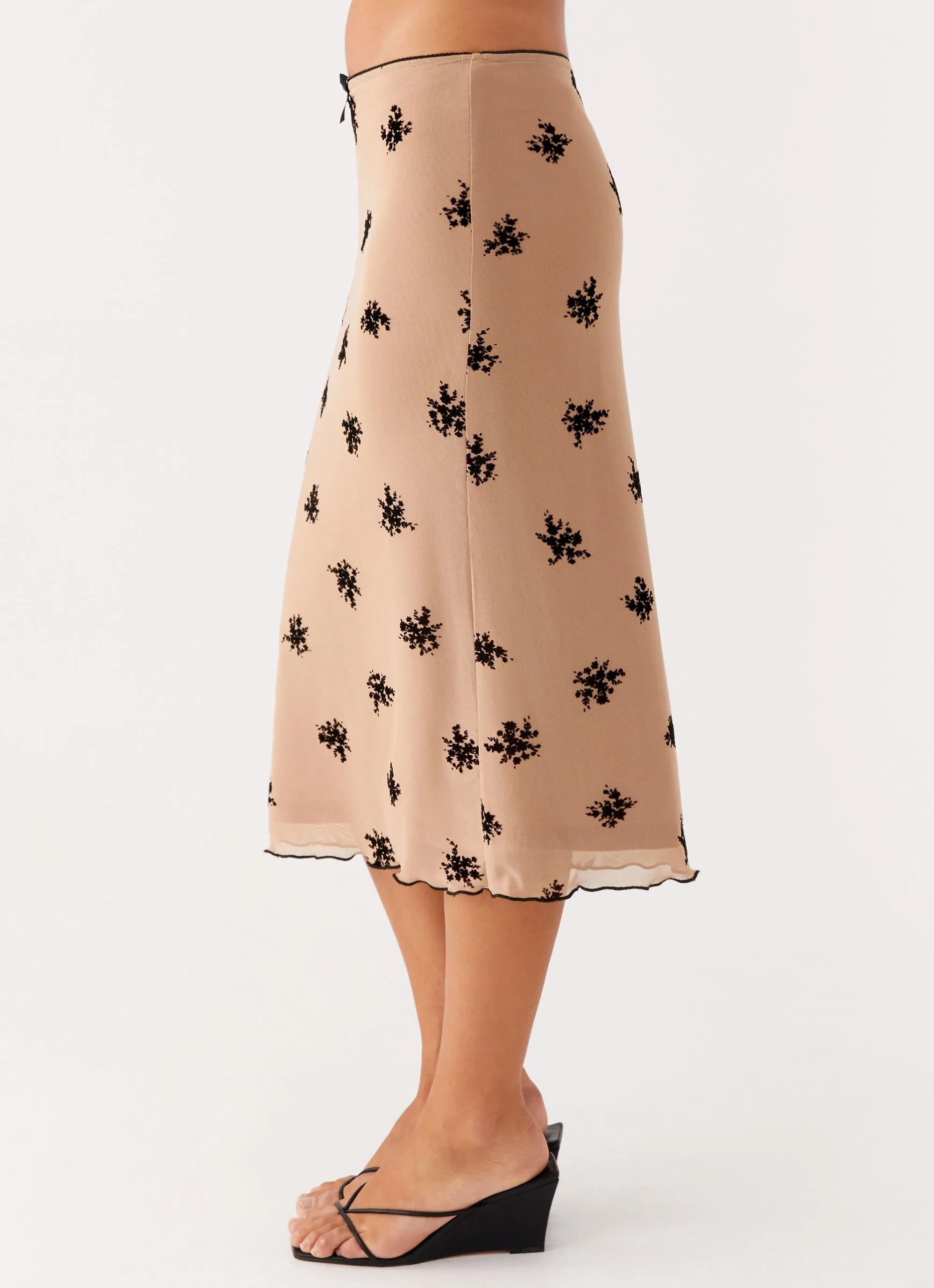 Rocca Midi Skirt - Nude