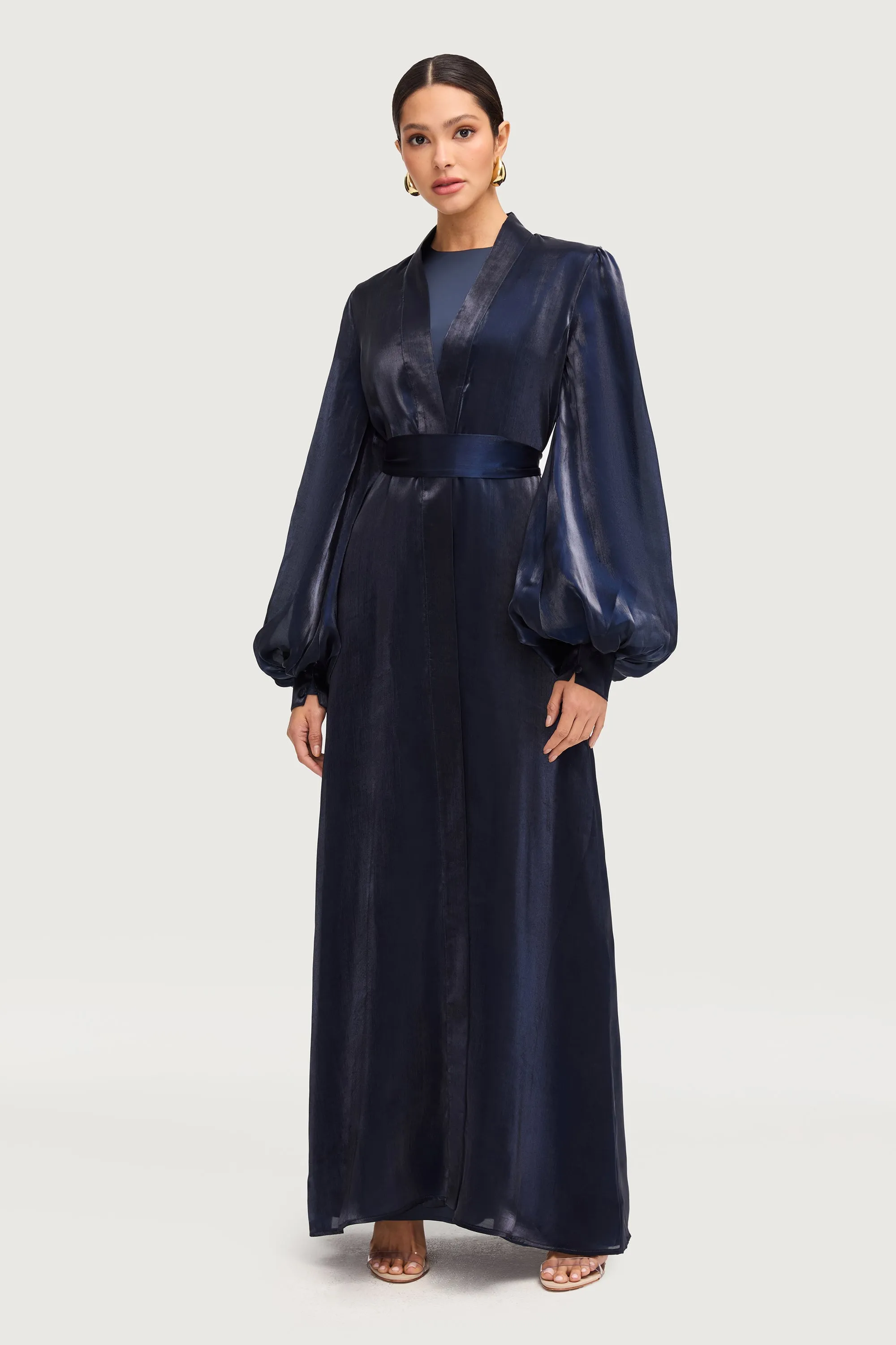 Safaa Two Piece Dress & Abaya Set - Twilight