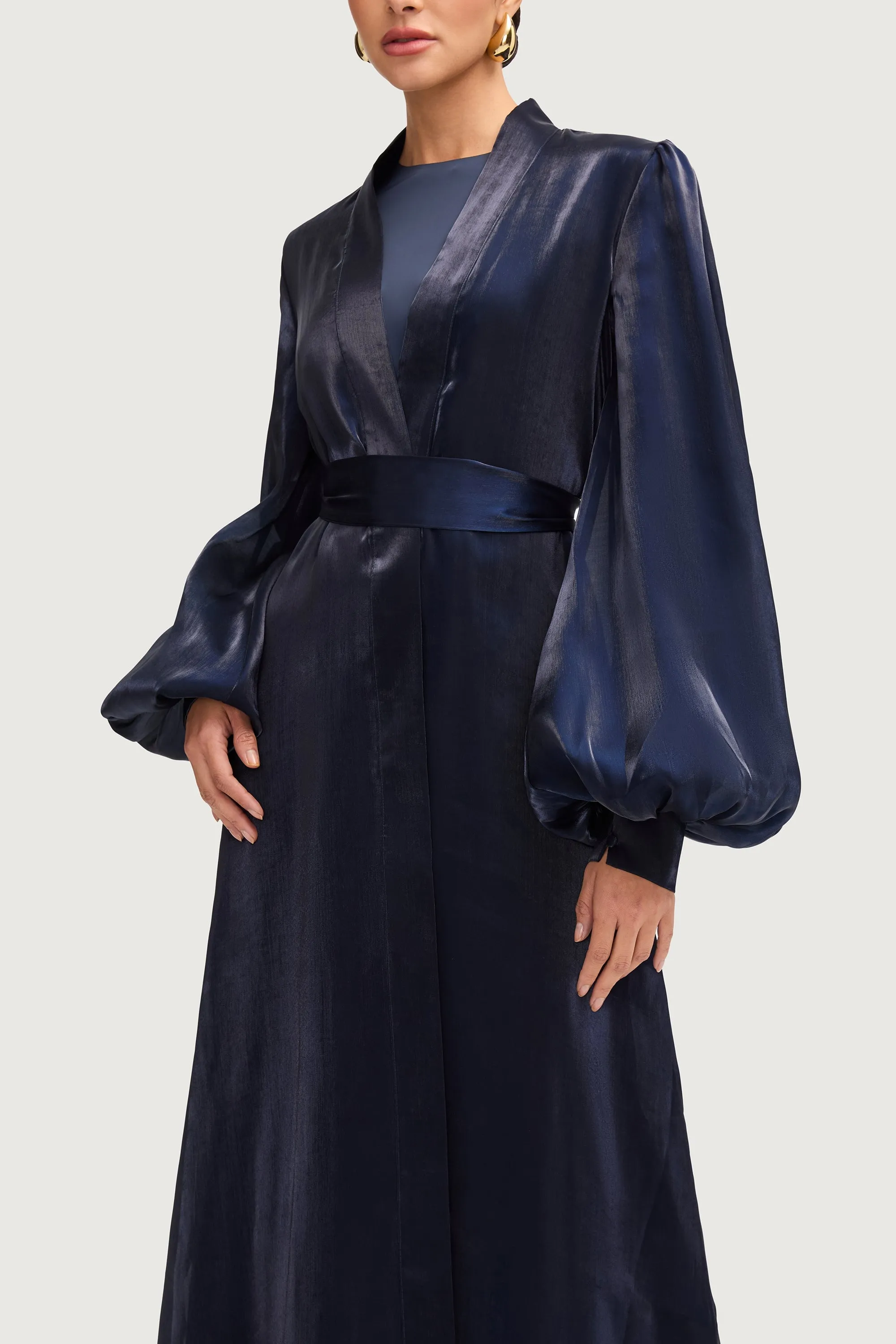 Safaa Two Piece Dress & Abaya Set - Twilight