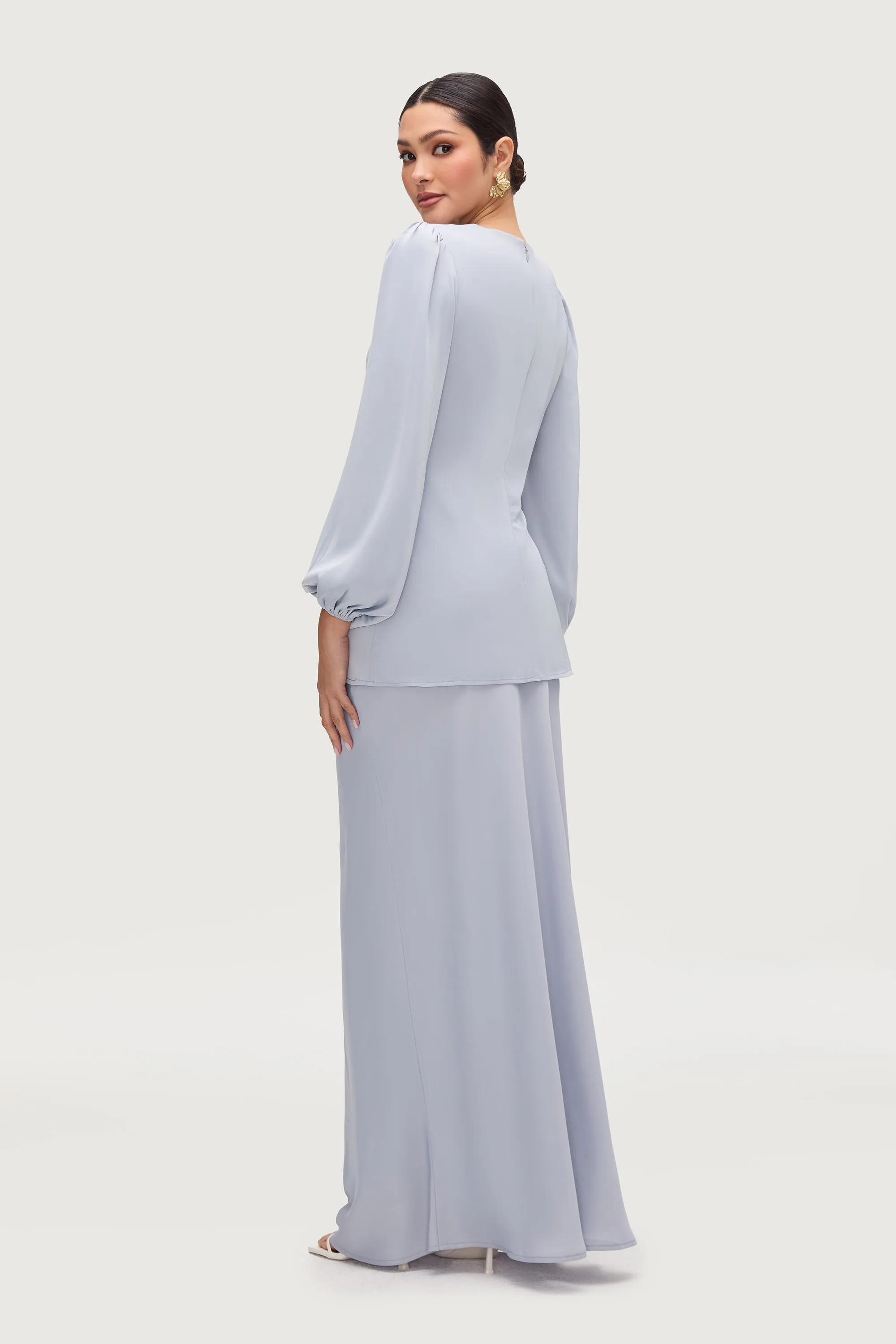 Satin Side Tie Top - Powder Blue