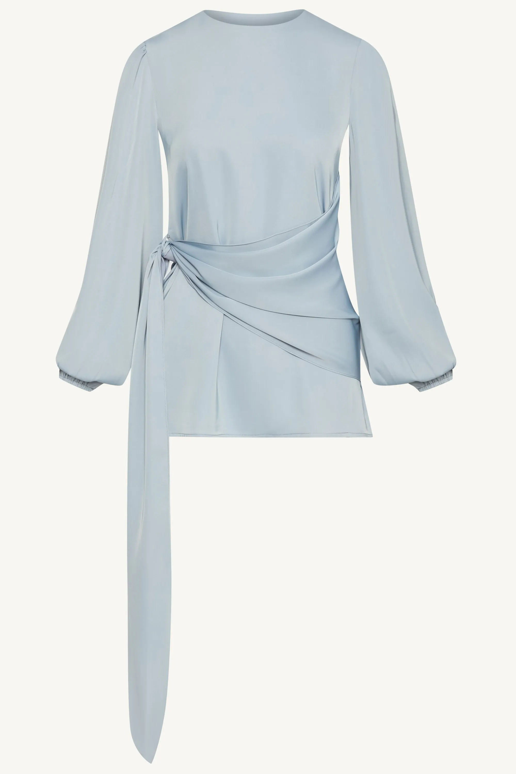 Satin Side Tie Top - Powder Blue
