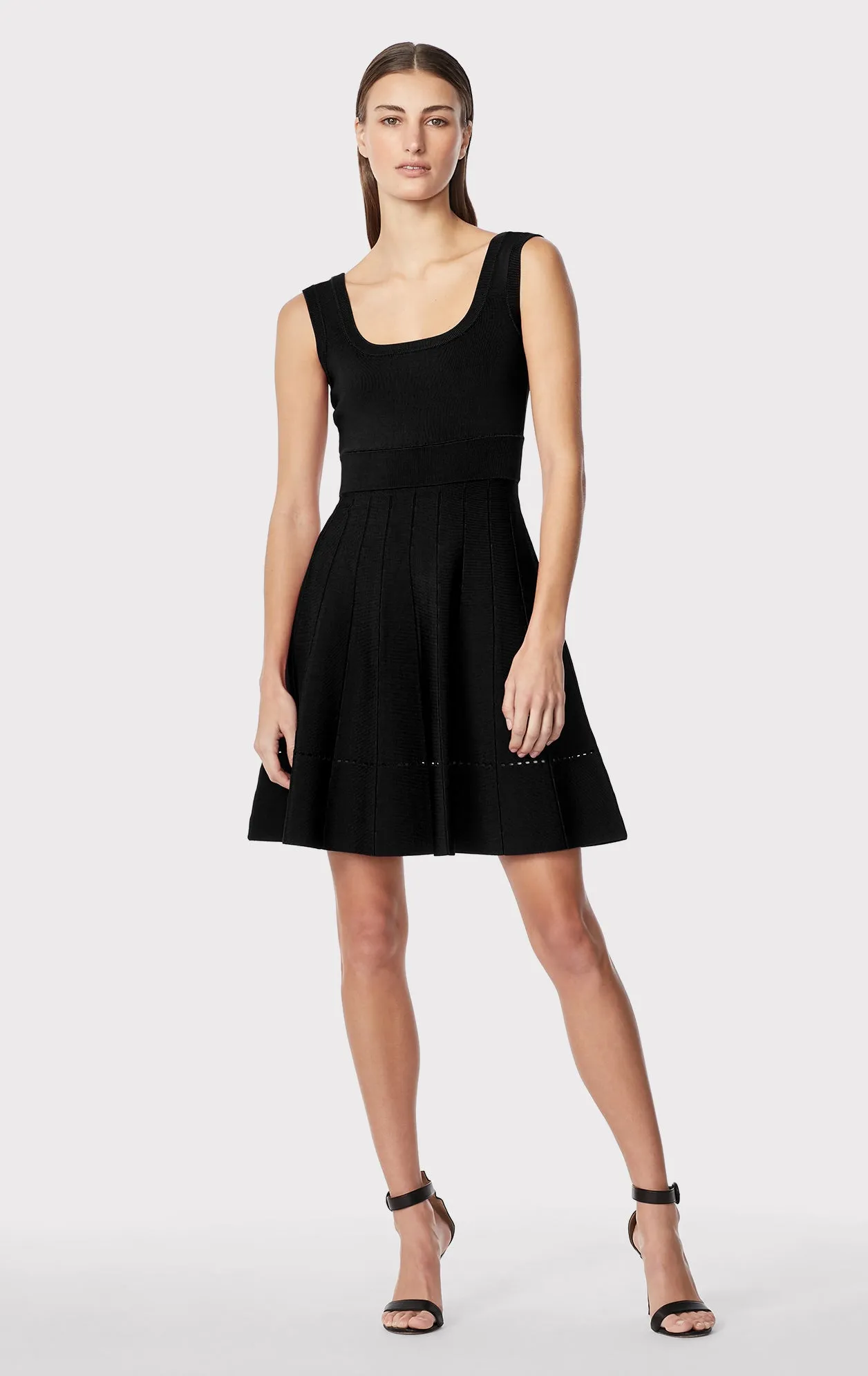 SCOOP NECK FIT AND FLARE MINI DRESS