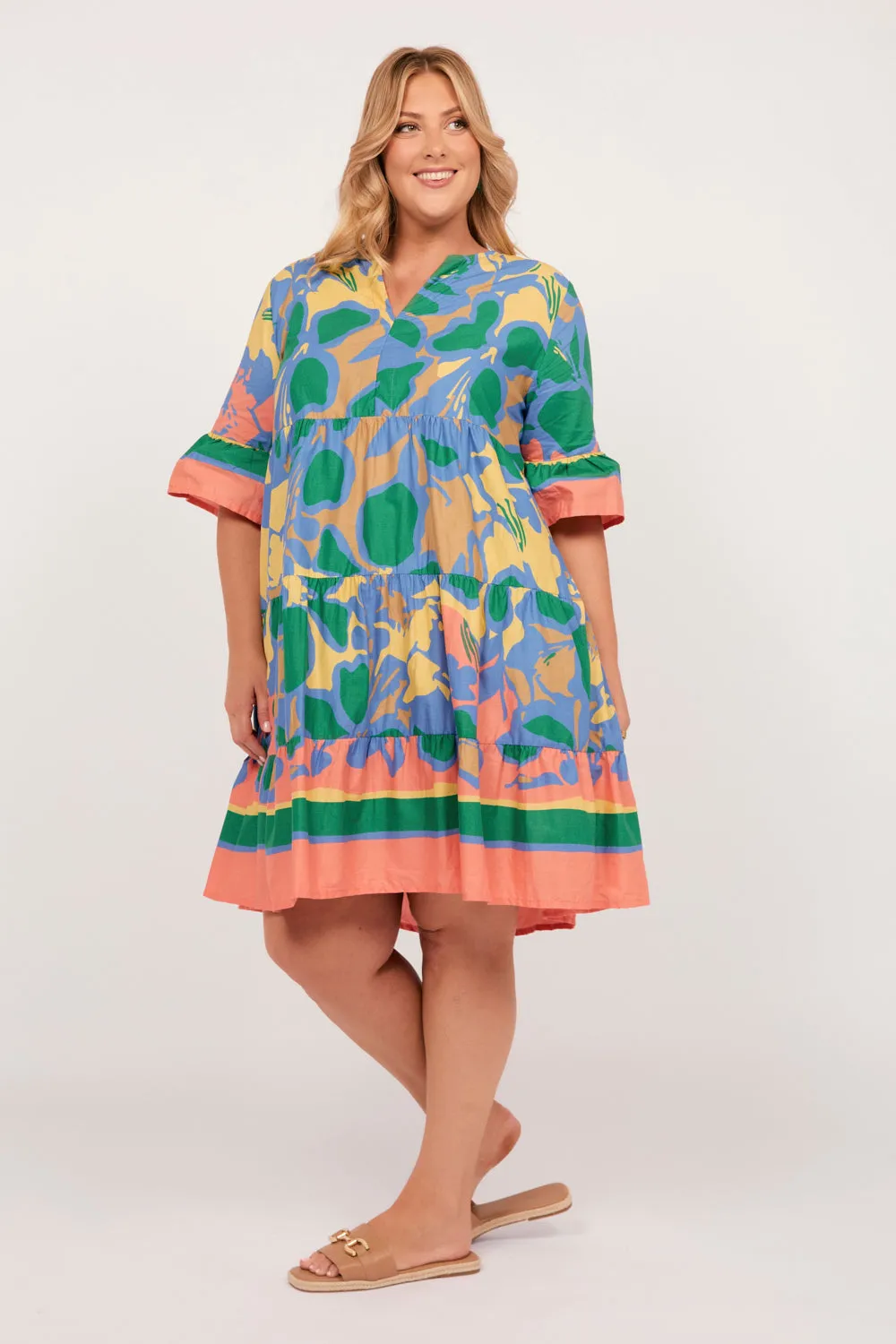 Scout Tiered Dress in Montego Bay