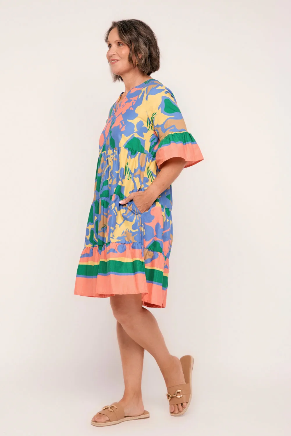 Scout Tiered Dress in Montego Bay