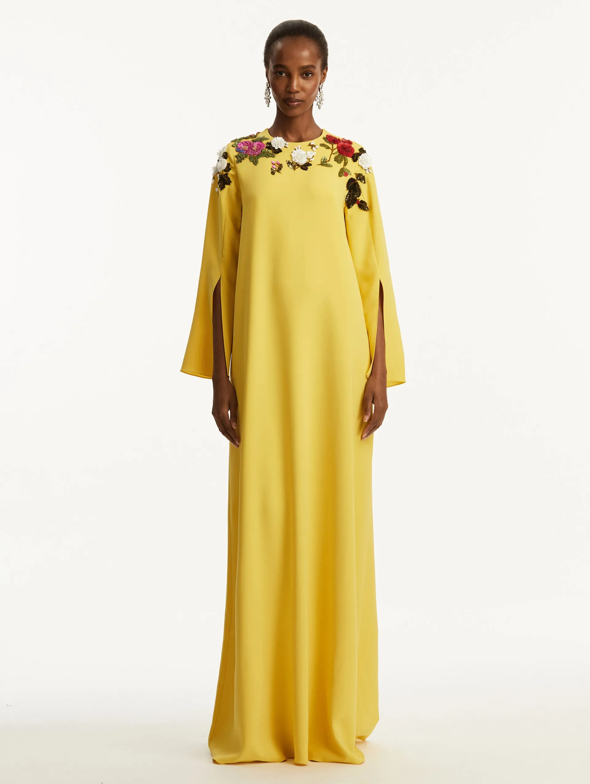 Sequin Rose Embroidered Caftan