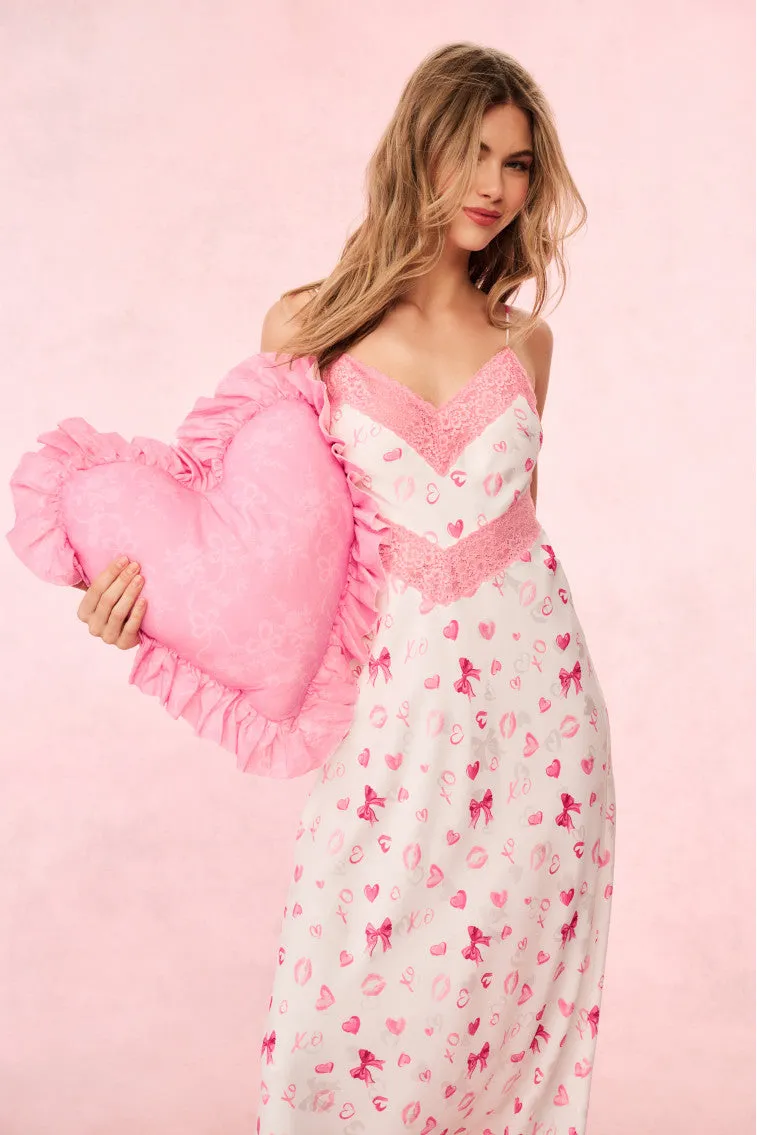 Serita Bow & Kiss Print Maxi Dress
