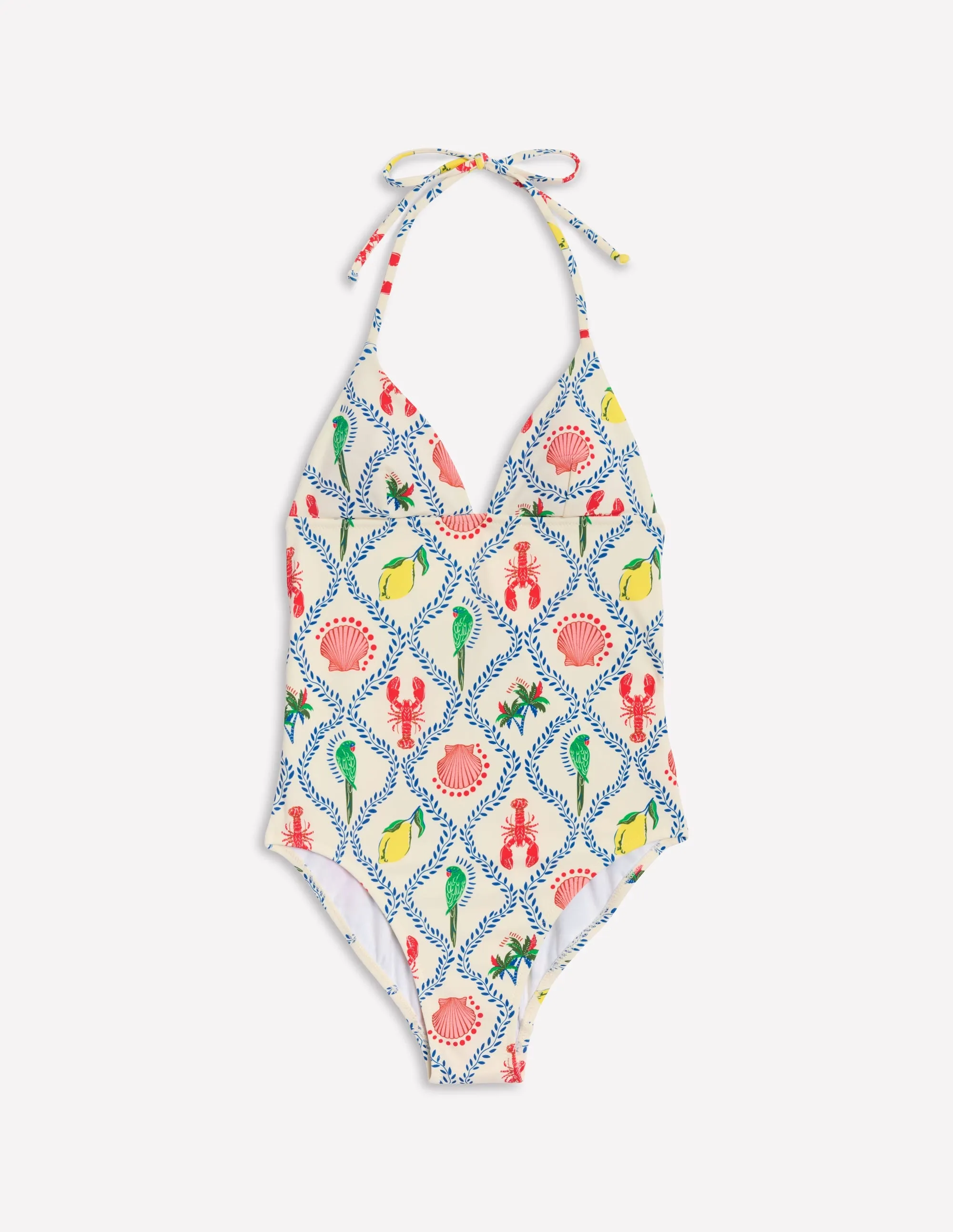 Symi String Swimsuit-Ivory. Tropical Bonanza Vine