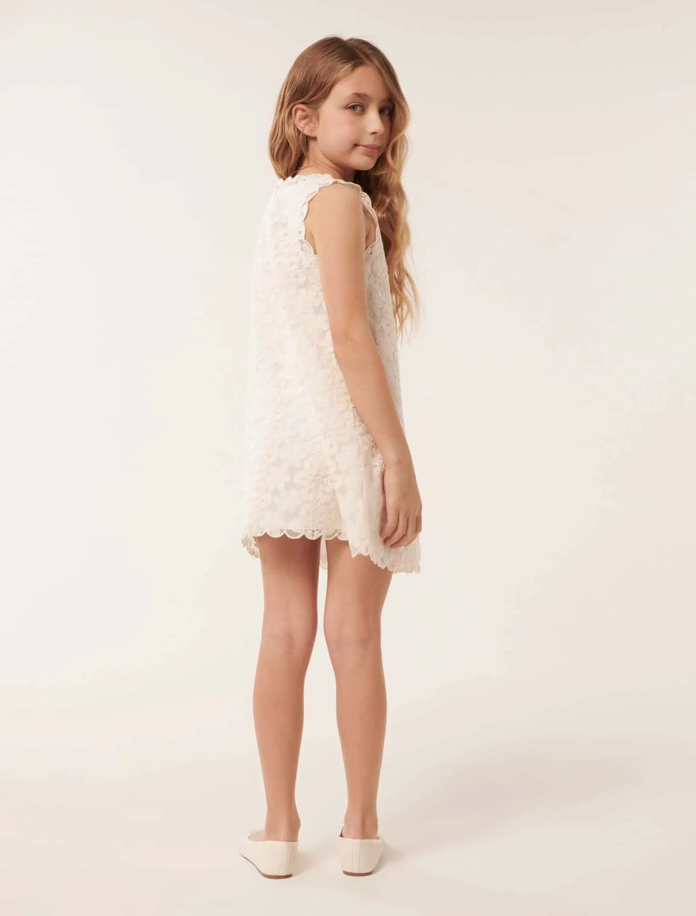 Talia Lace Scallop Teen Shift Dress