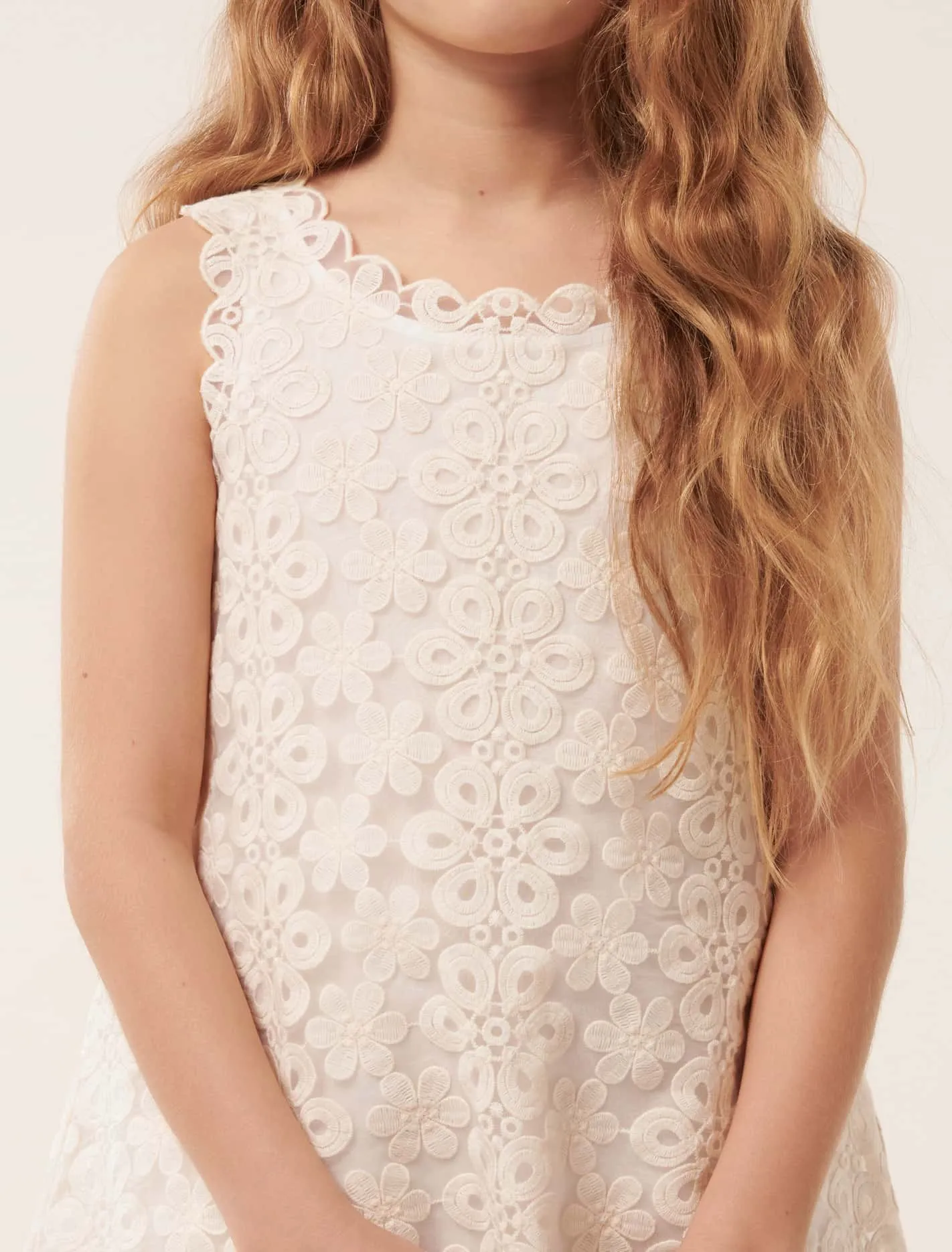 Talia Lace Scallop Teen Shift Dress