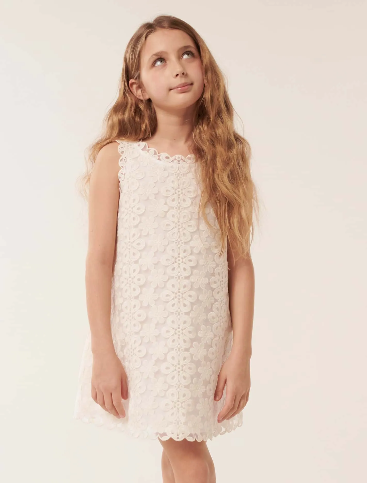 Talia Lace Scallop Teen Shift Dress