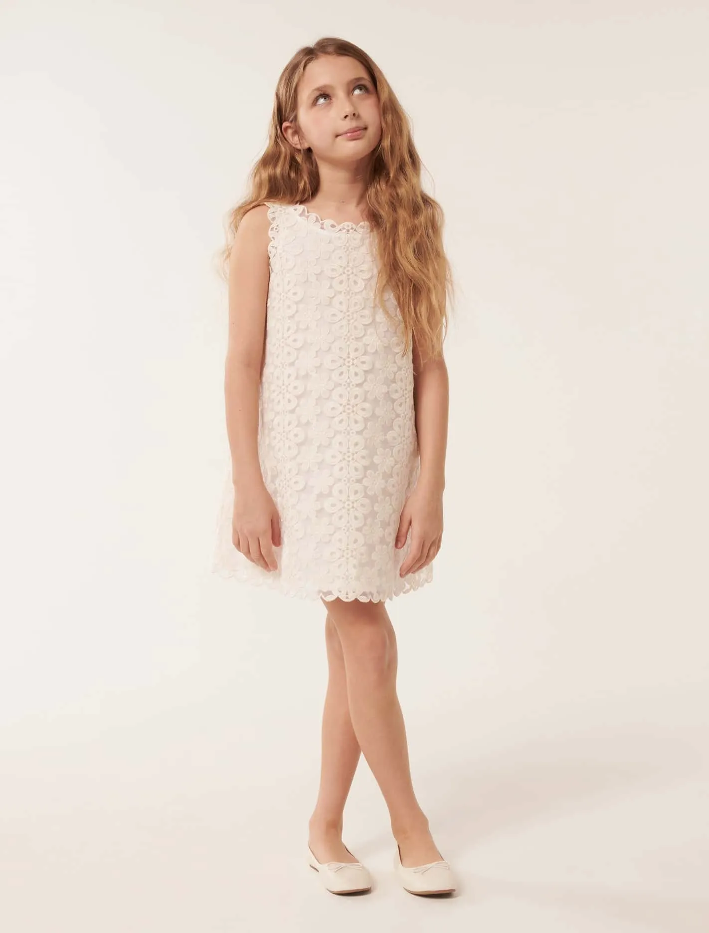 Talia Lace Scallop Teen Shift Dress