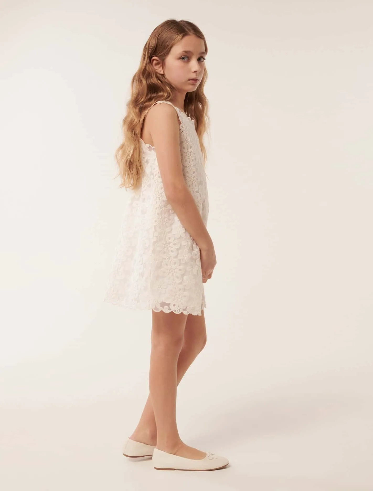 Talia Lace Scallop Teen Shift Dress