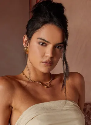 Tally Chain T-Bar Necklace - Gold