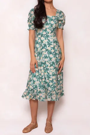 Tamara Dress in Green Floral - FINAL SALE