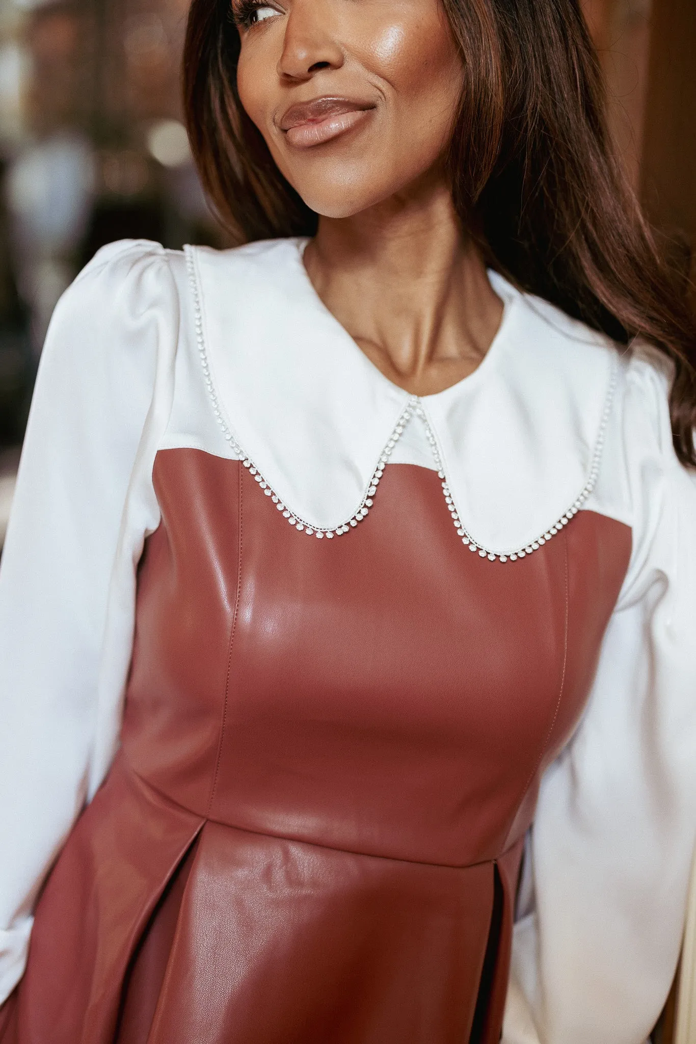 Tawny Dress in Pink Vegan Leather - FINAL SALE