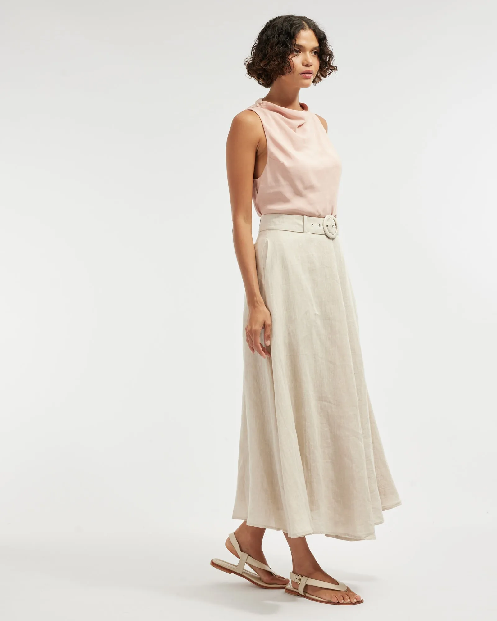 Tessa Shoulder Knot Top - Blush