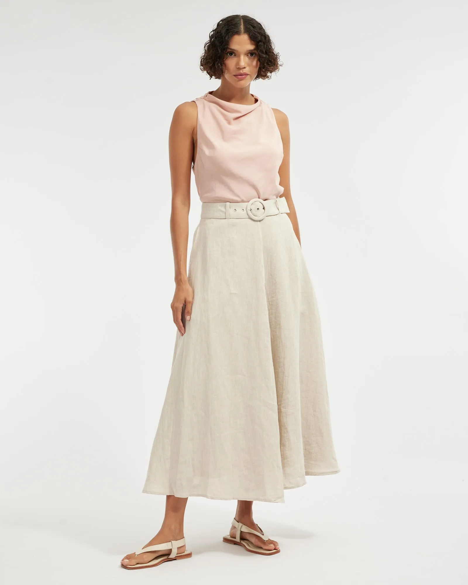 Tessa Shoulder Knot Top - Blush