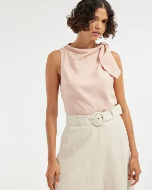 Tessa Shoulder Knot Top - Blush