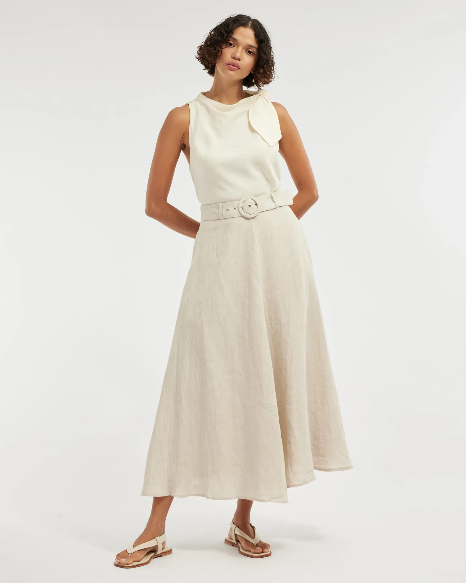 Tessa Shoulder Knot Top - Cream