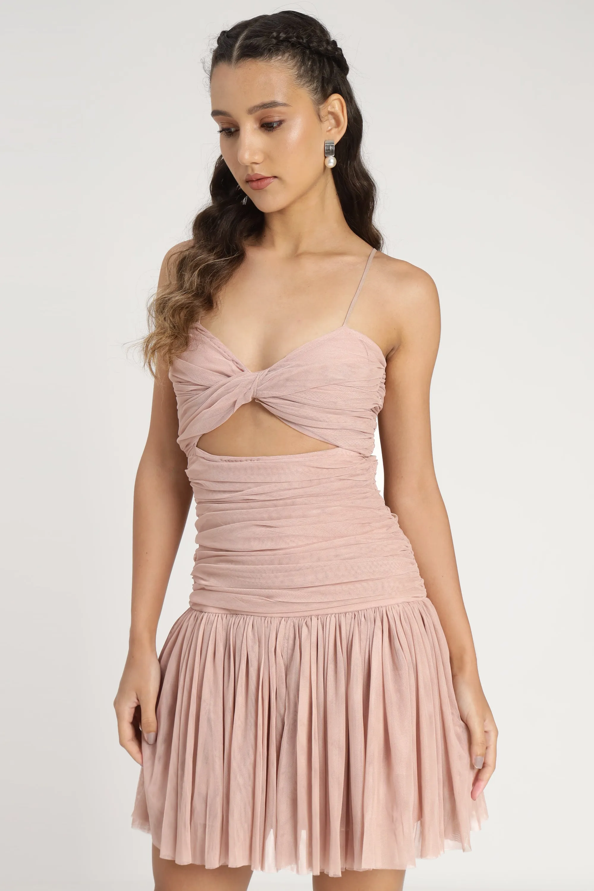 Theodora Mini Dress in Blush