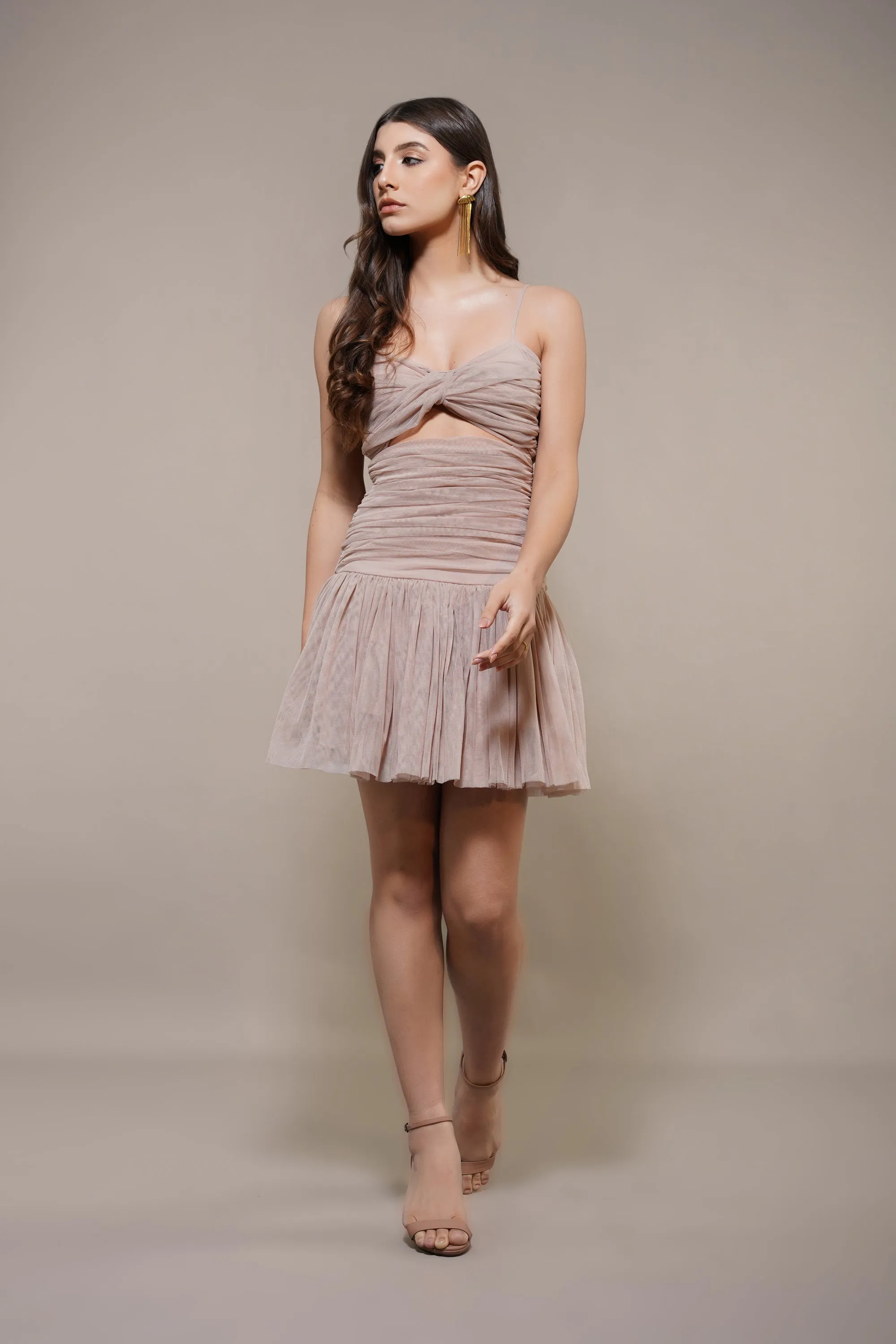 Theodora Mini Dress in Blush