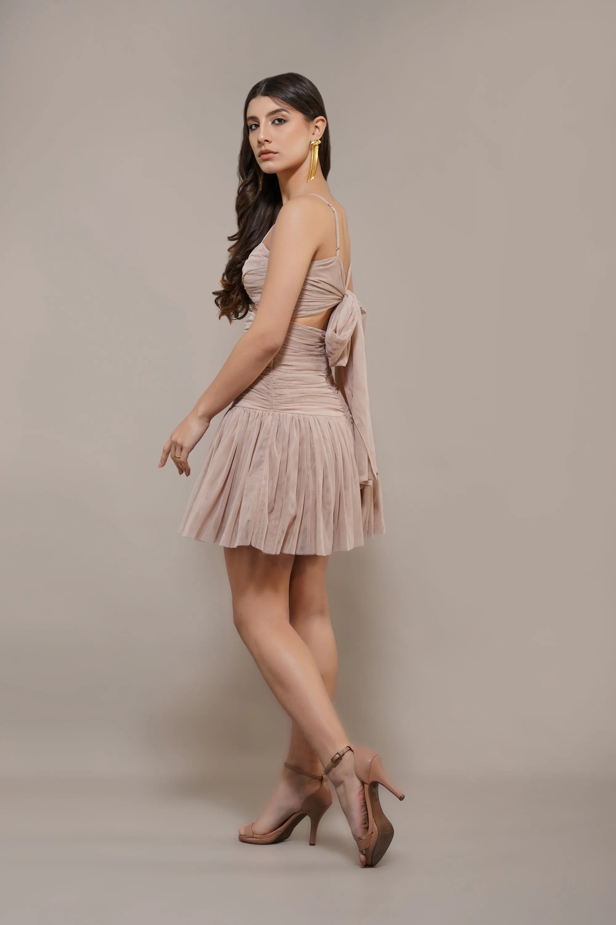 Theodora Mini Dress in Blush