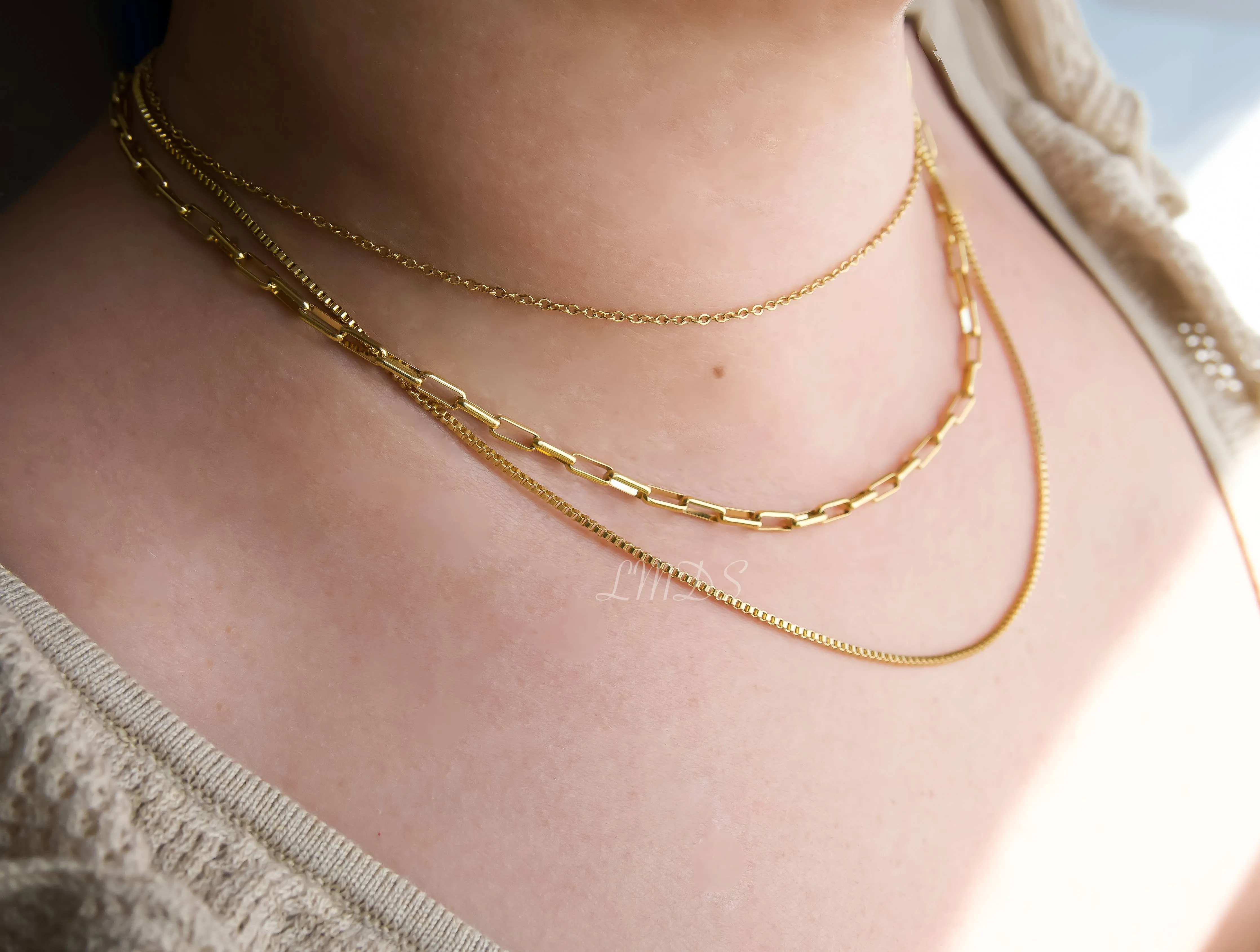 Triple Strand Chain Necklace