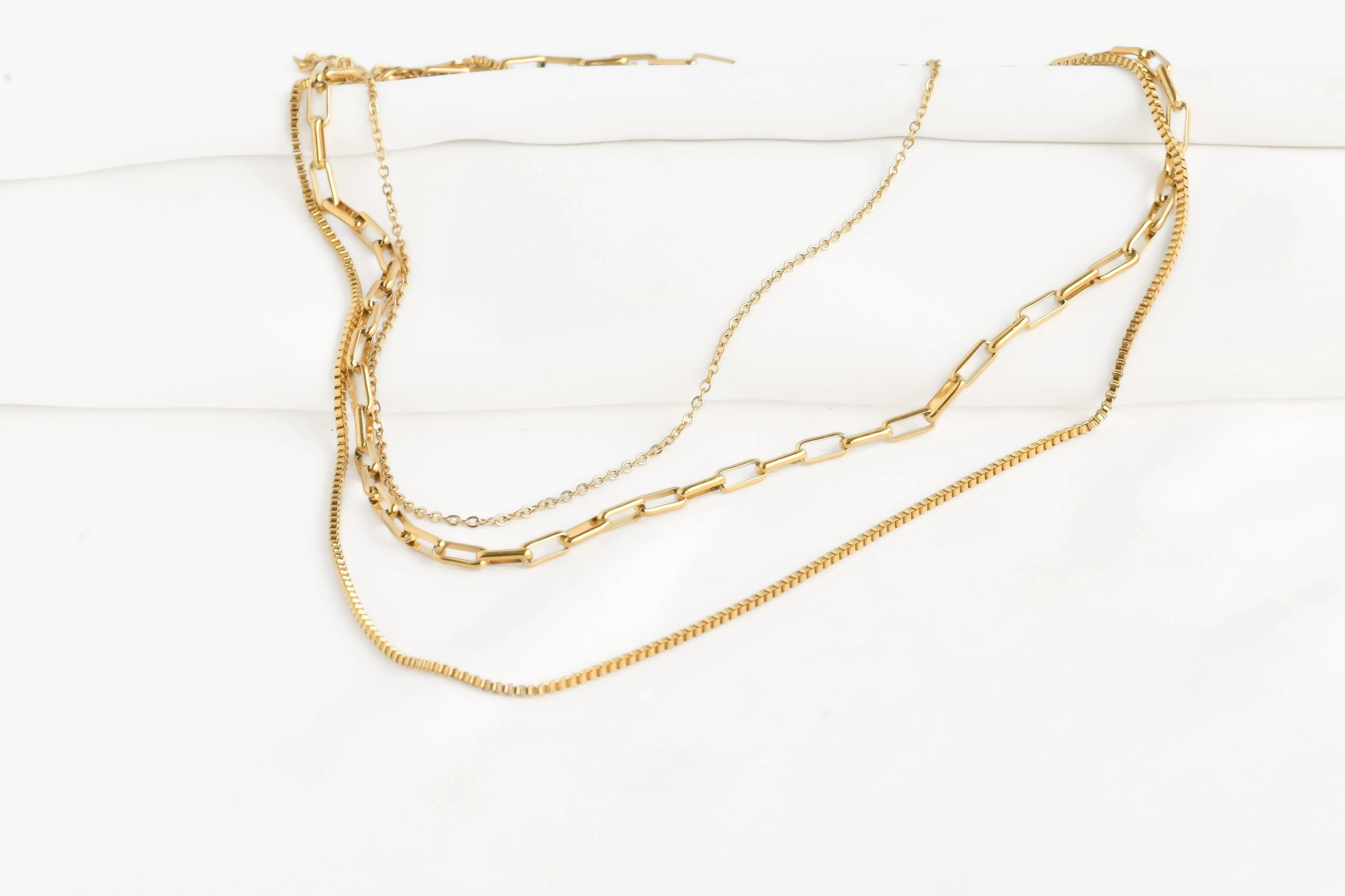 Triple Strand Chain Necklace