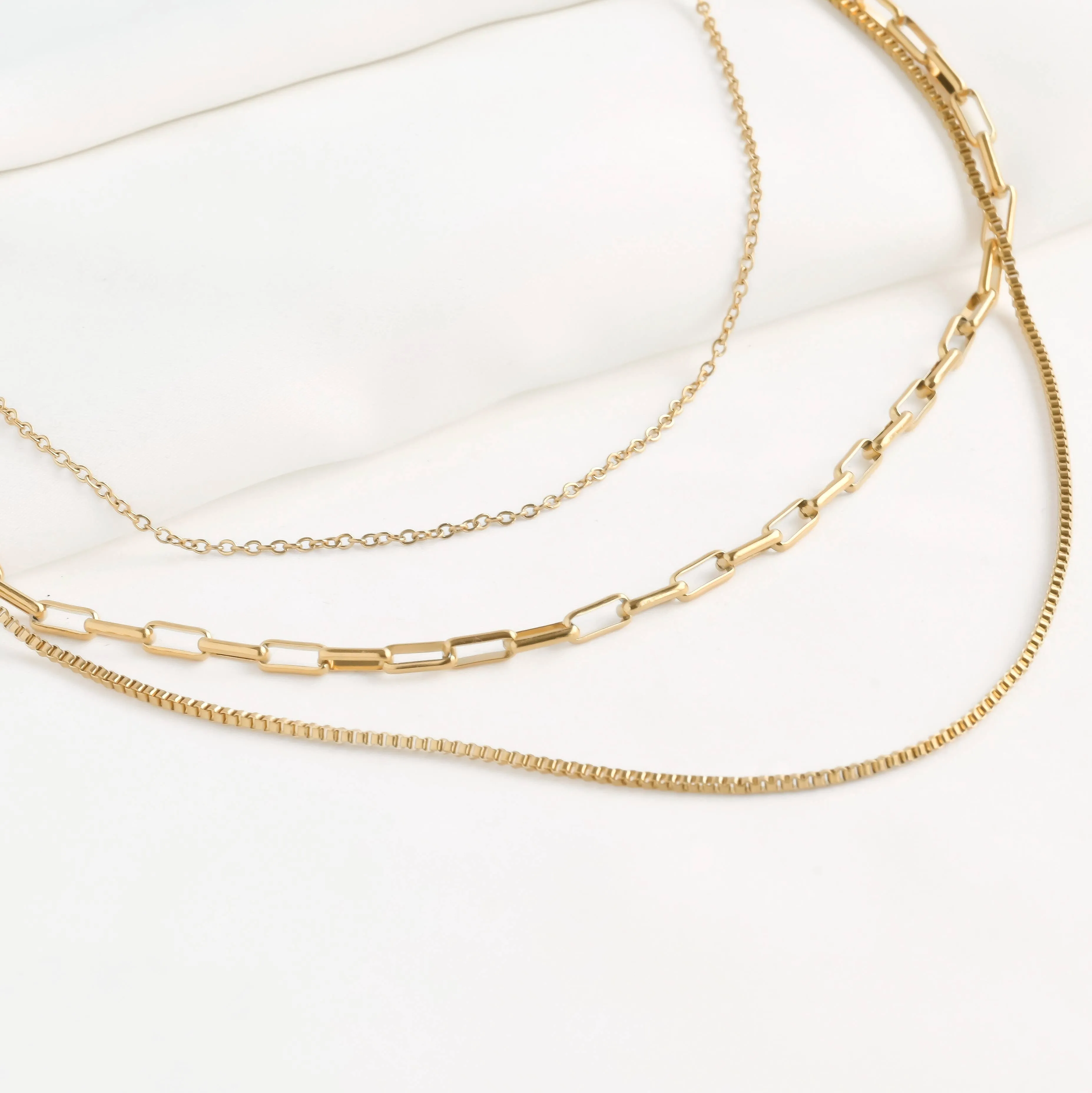 Triple Strand Chain Necklace