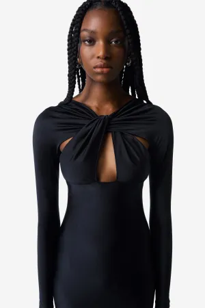 Twisted Cut-Out Jersey Dress
