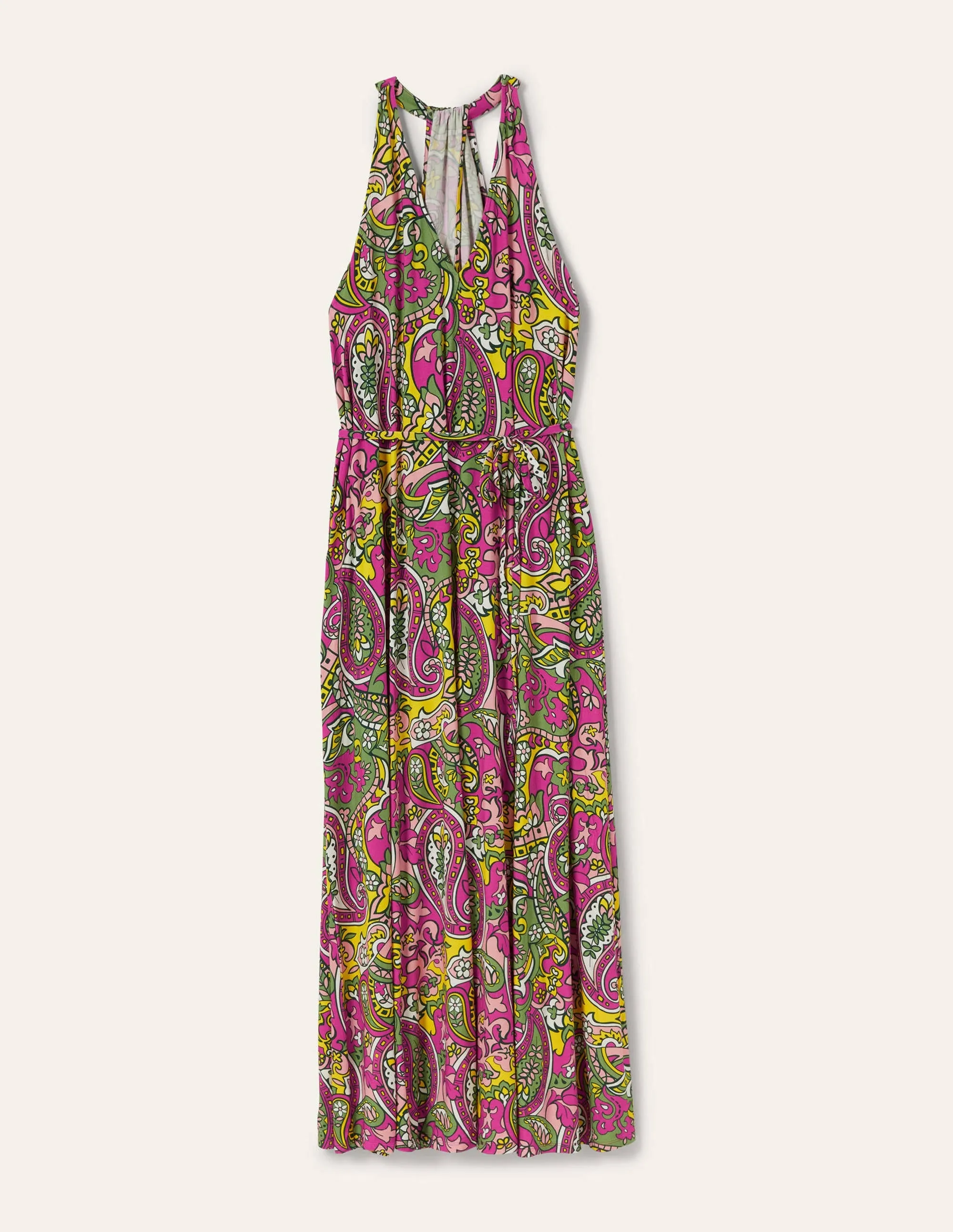 V-Neck Jersey Maxi Dress-Multi. Paisley Horizon