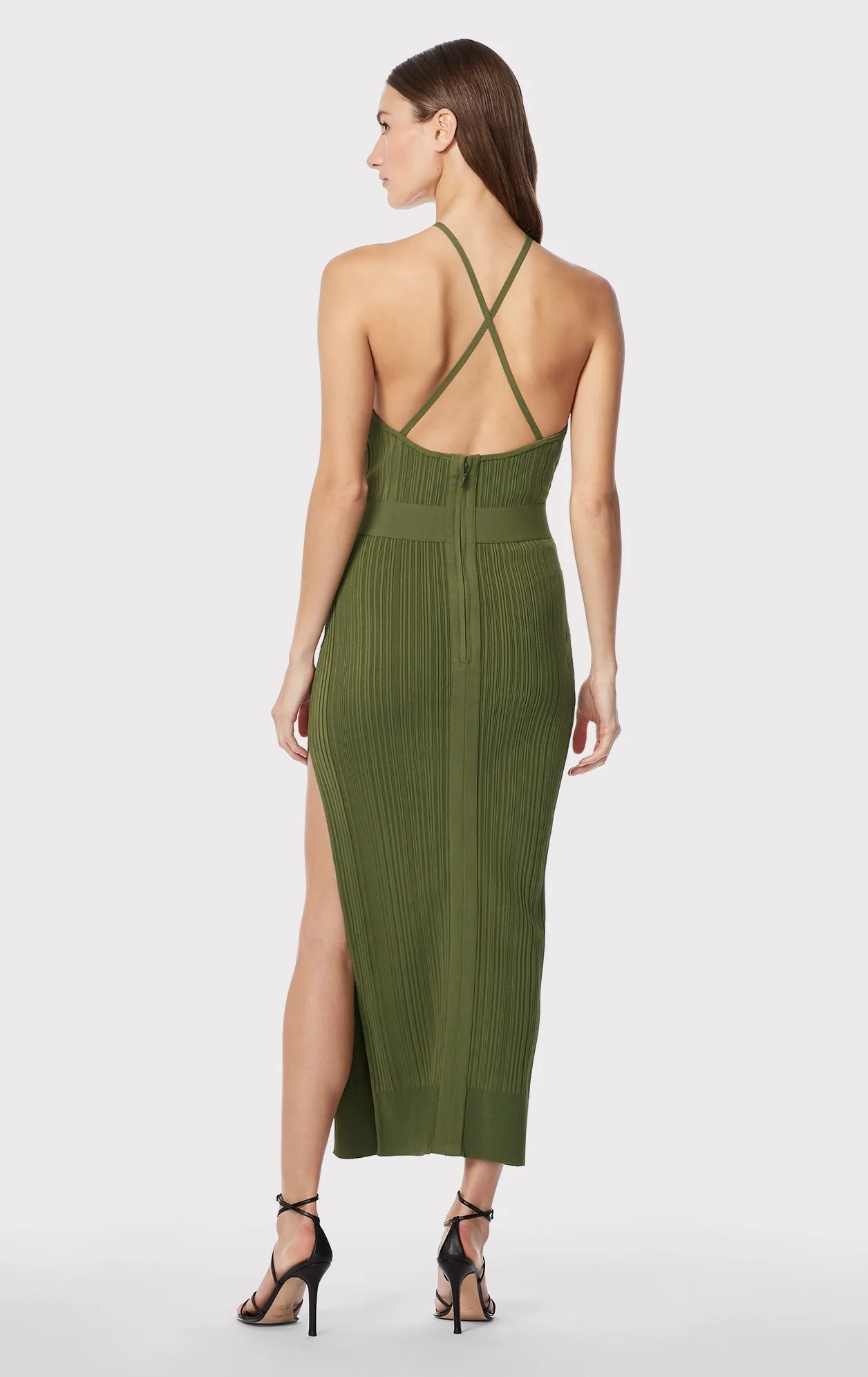 VARIEGATED RIB STRAPPY GOWN