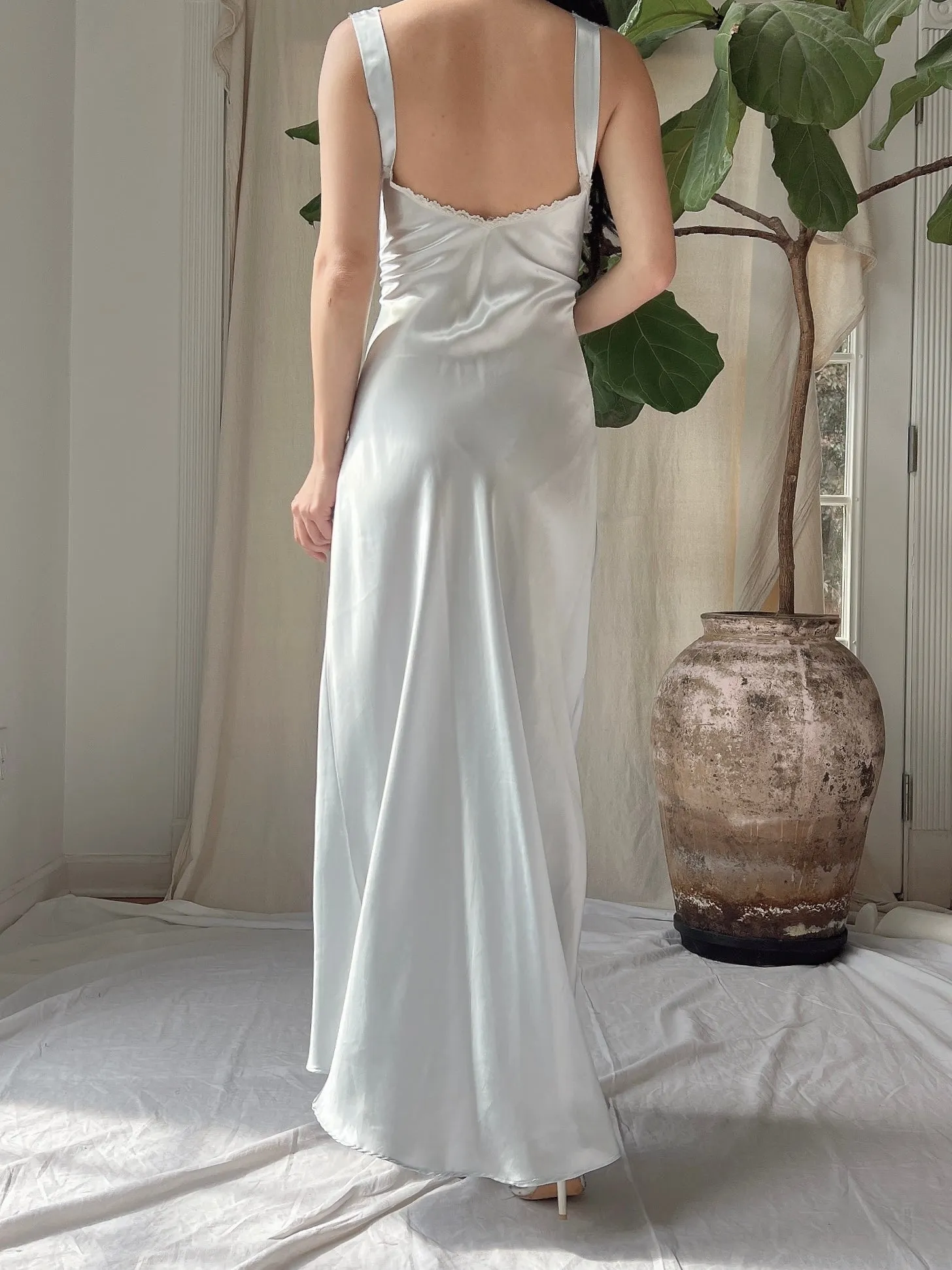 Vintage Light Blue Slip Dress - M