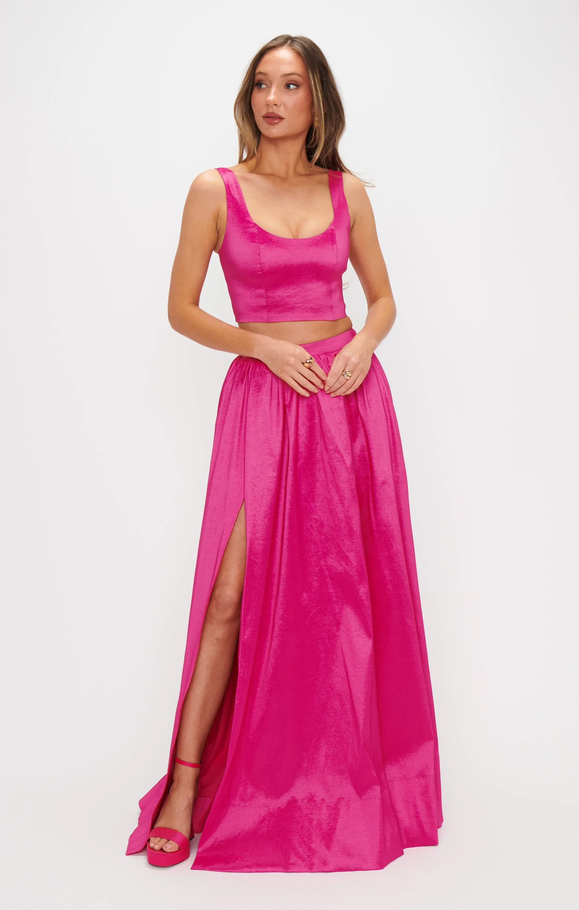 Vivianna Top ~ Dragonfruit Taffeta