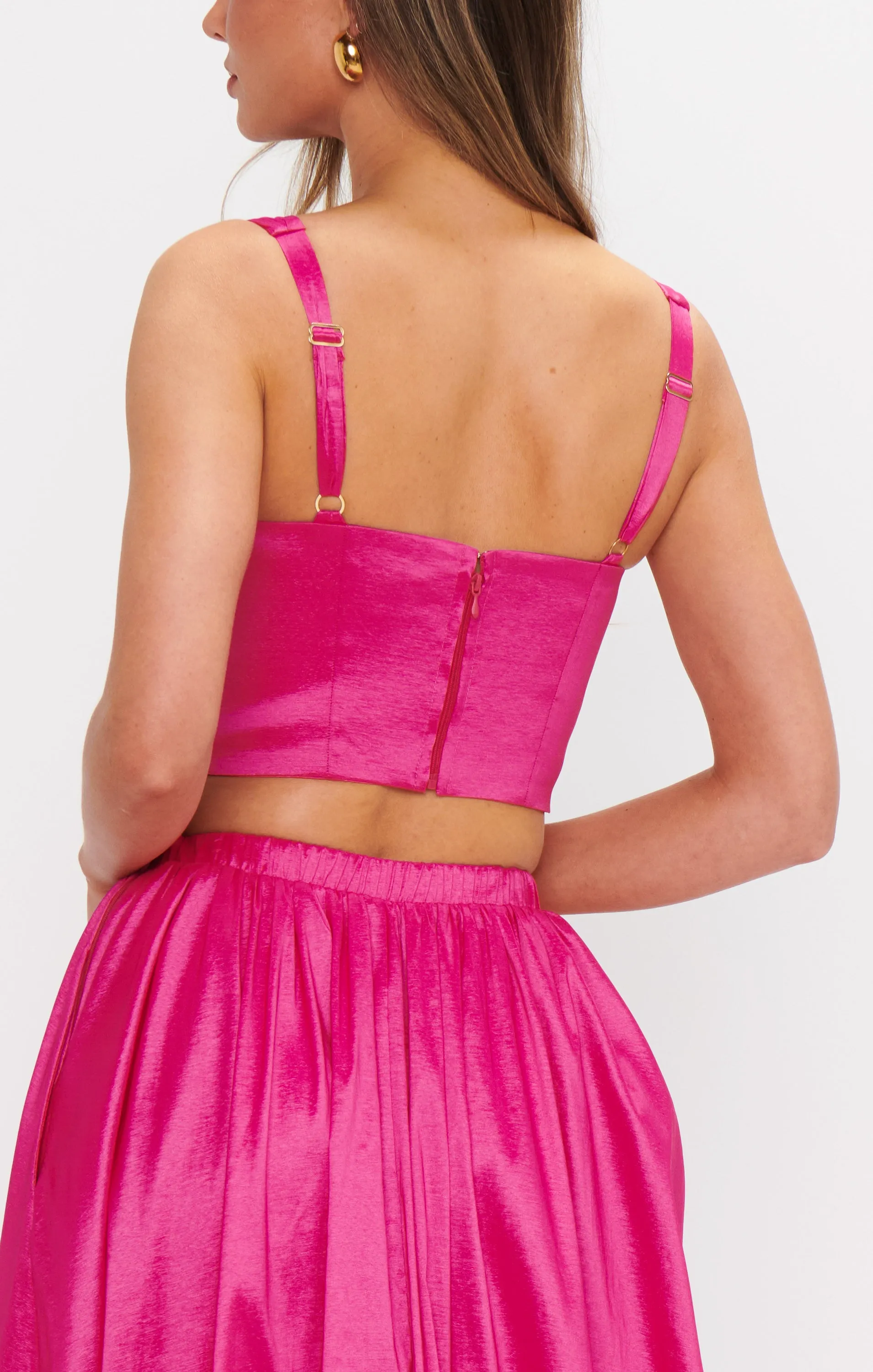 Vivianna Top ~ Dragonfruit Taffeta