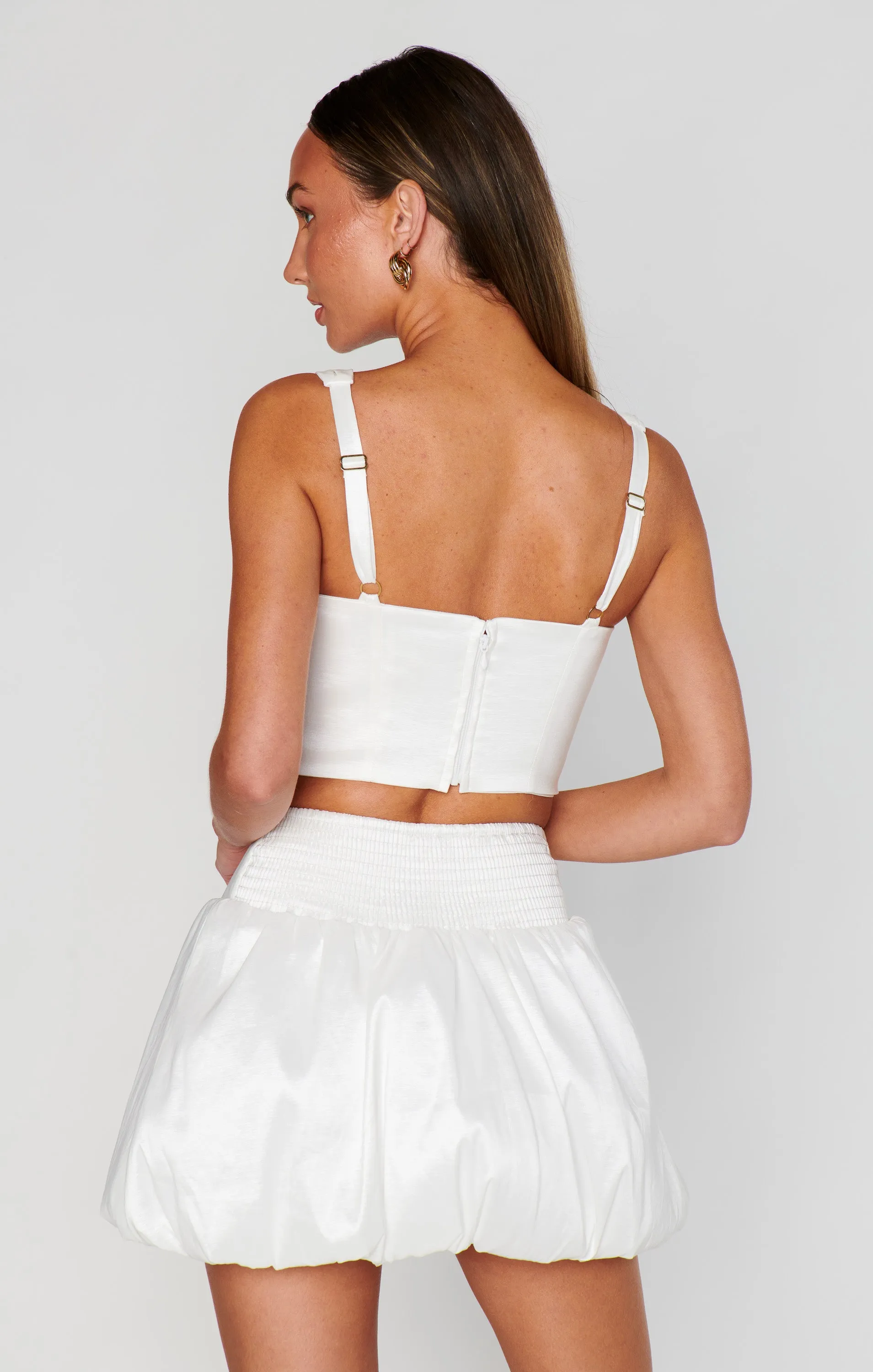 Vivianna Top ~ White Taffeta