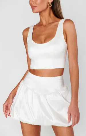 Vivianna Top ~ White Taffeta