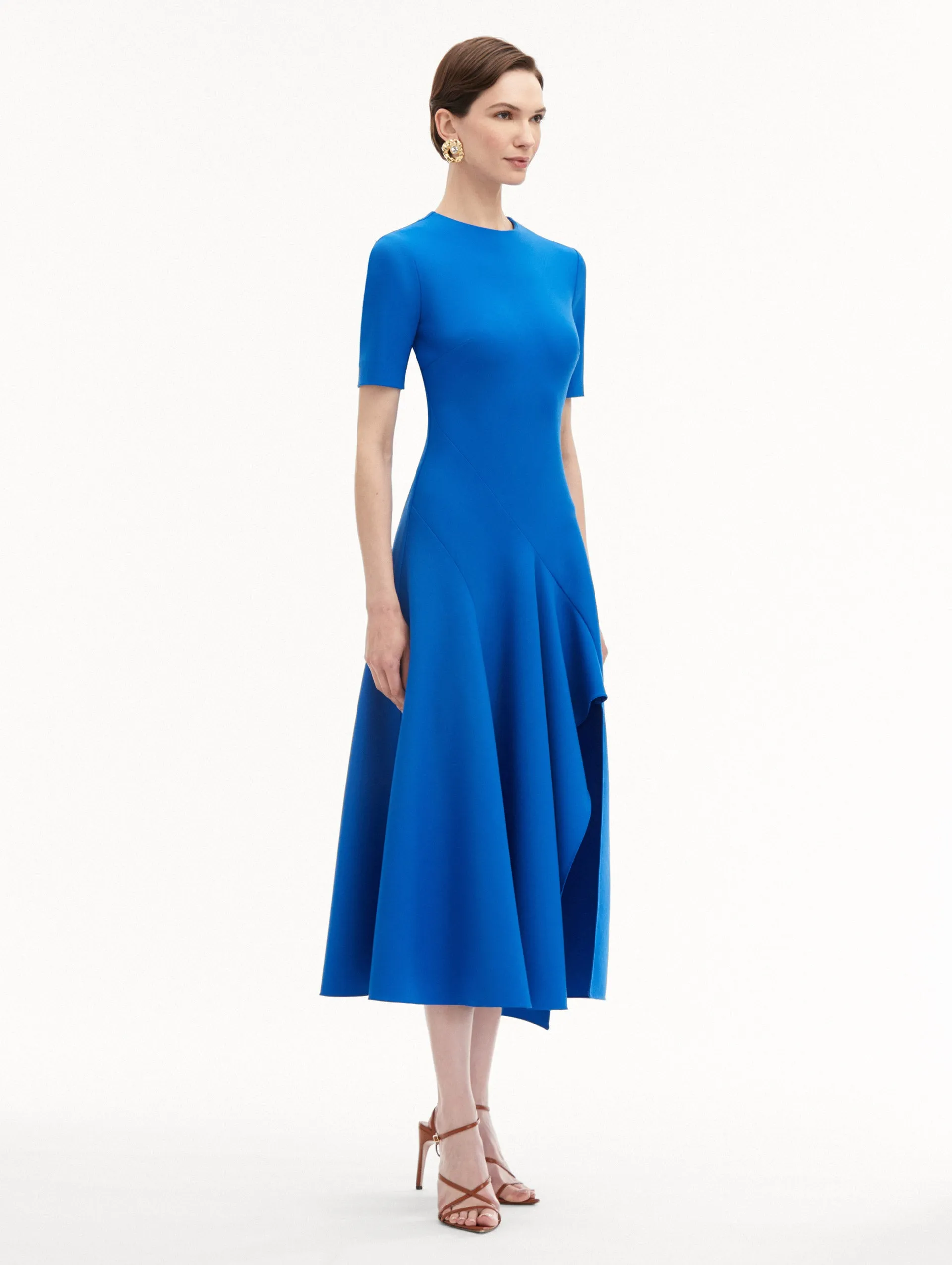 Wave Detail Midi Dress