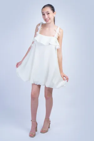 White Shift Floral String Dress