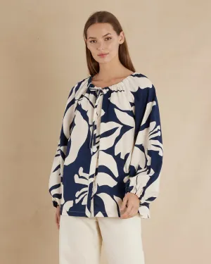 Zaffira Linen Tunic Blouse